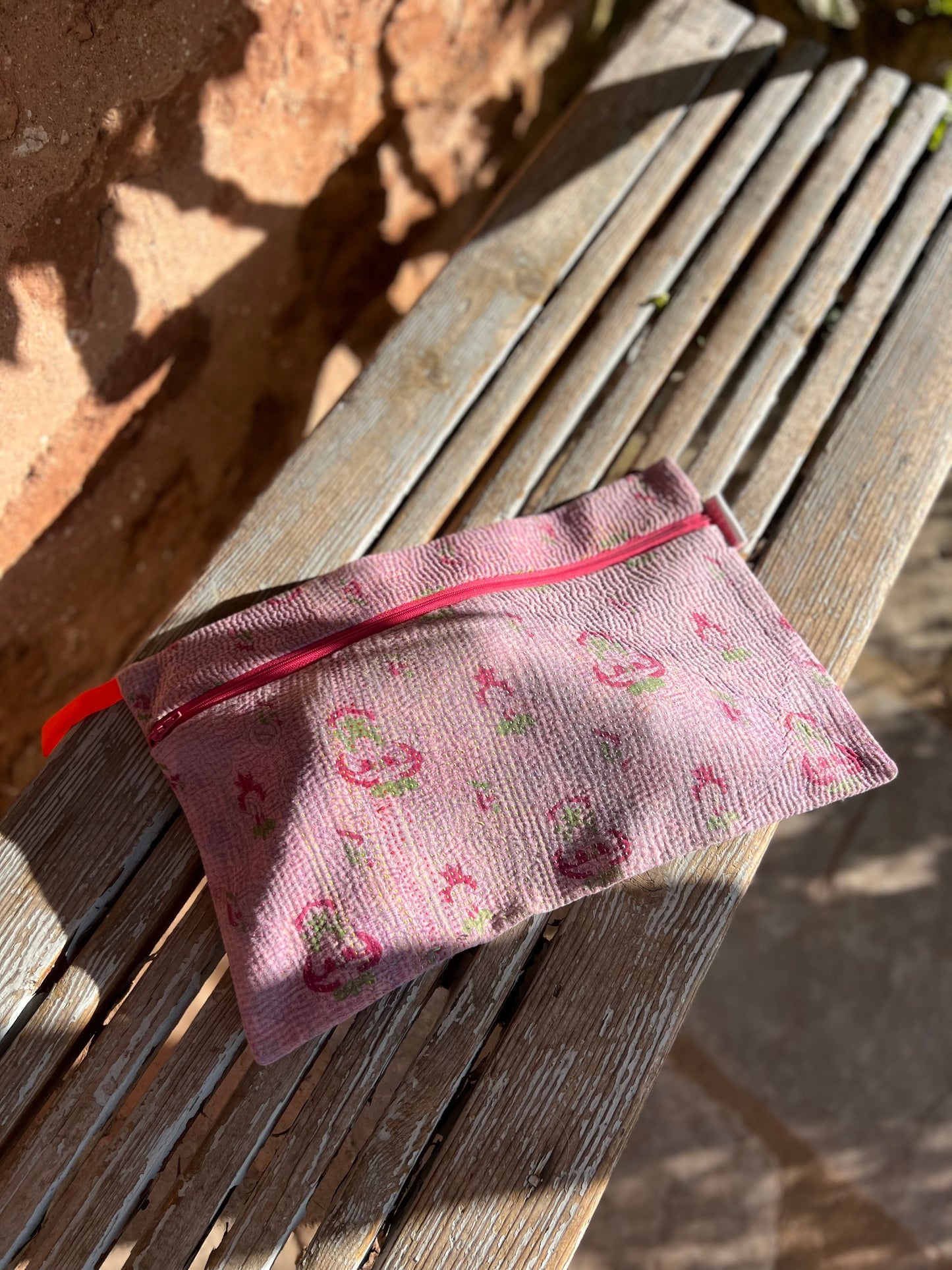 Beauty Bag ~ Kantha Pouch Pocket ~ Every Day Pouch