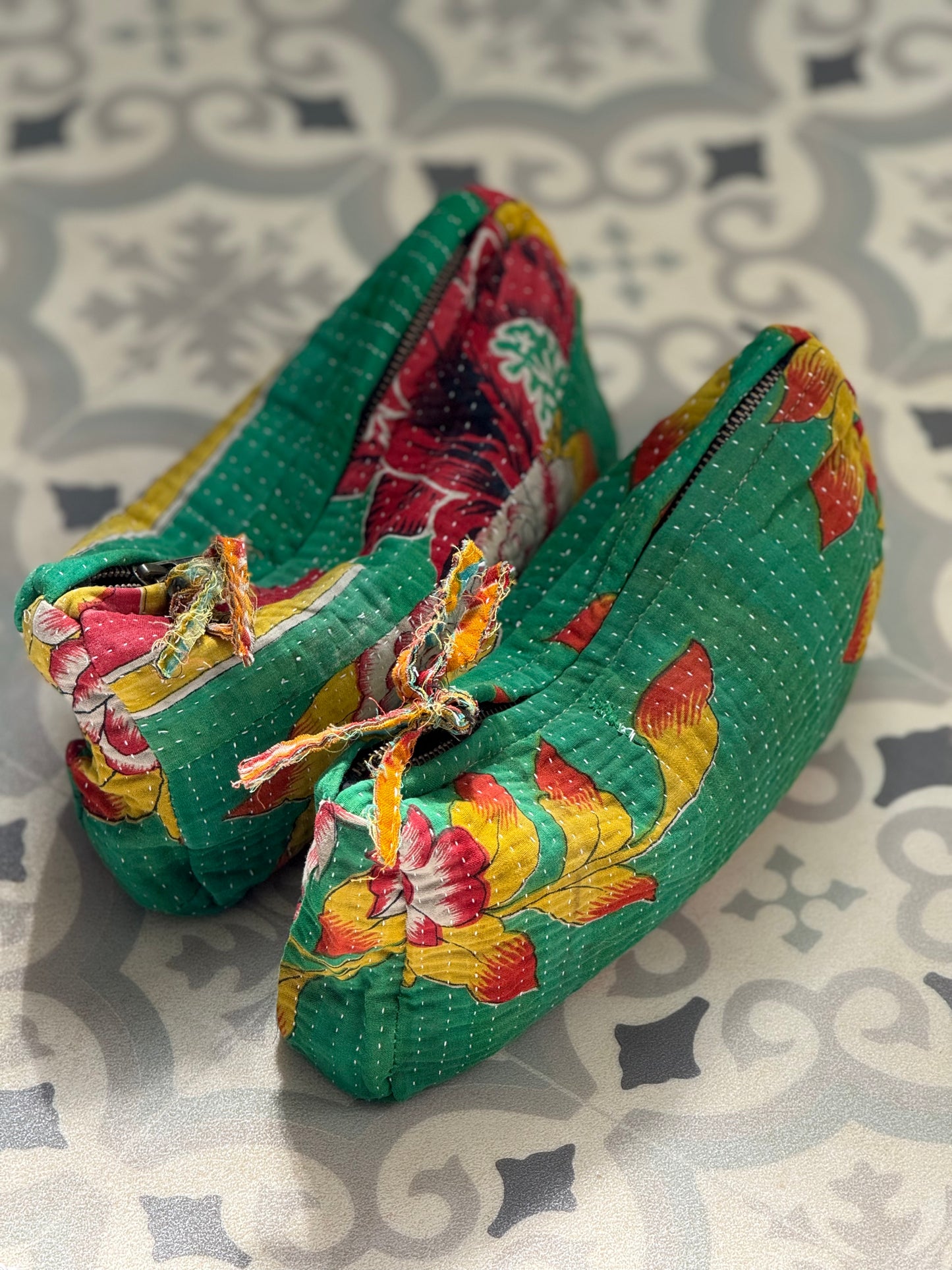 Beauty Bags Kantha ~ Emerald