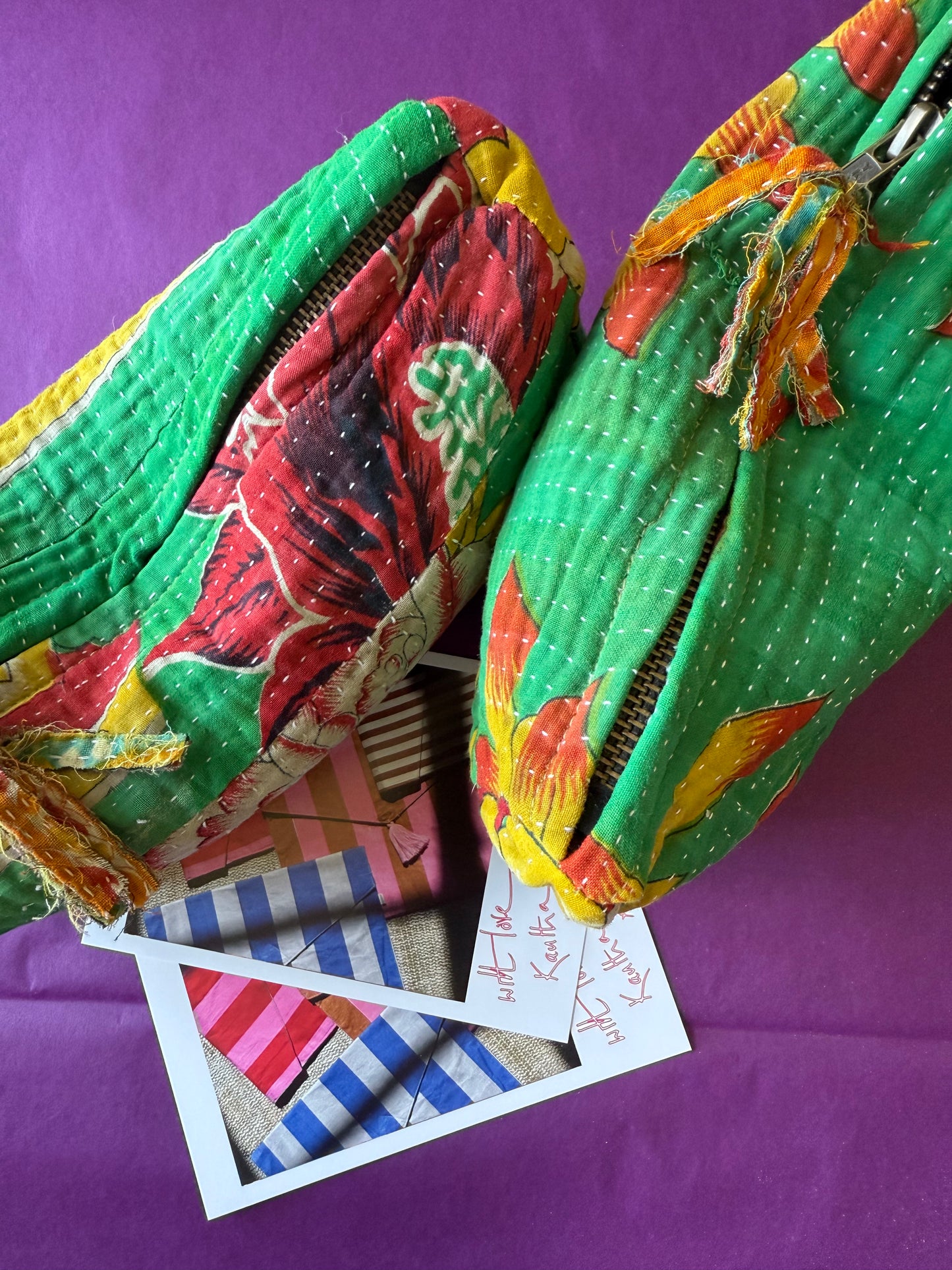 Beauty Bags Kantha ~ Emerald