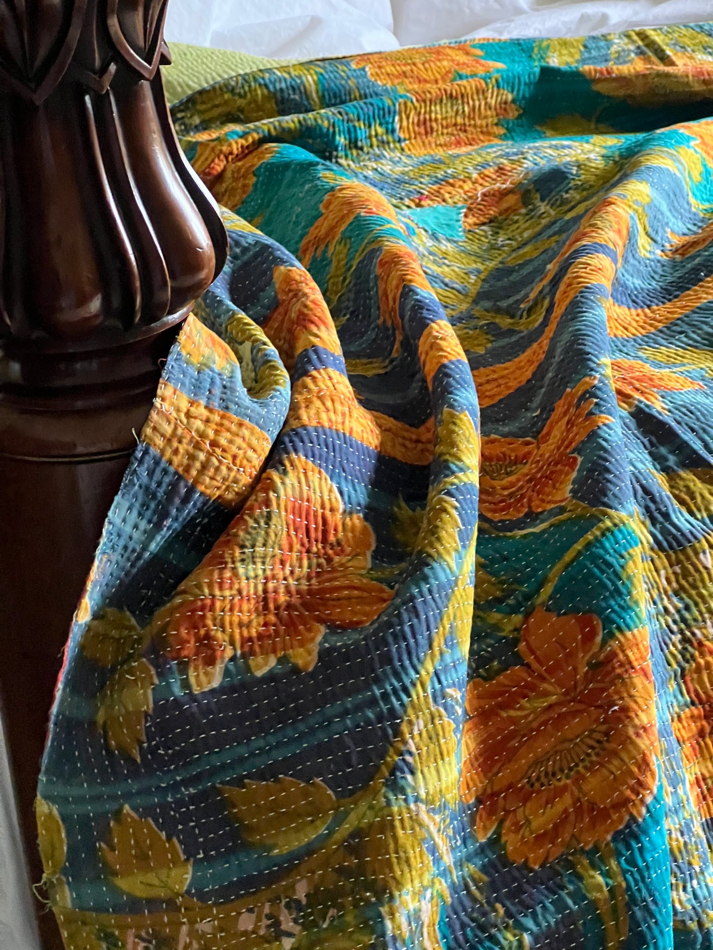 Kantha Quilt ~ Marigold