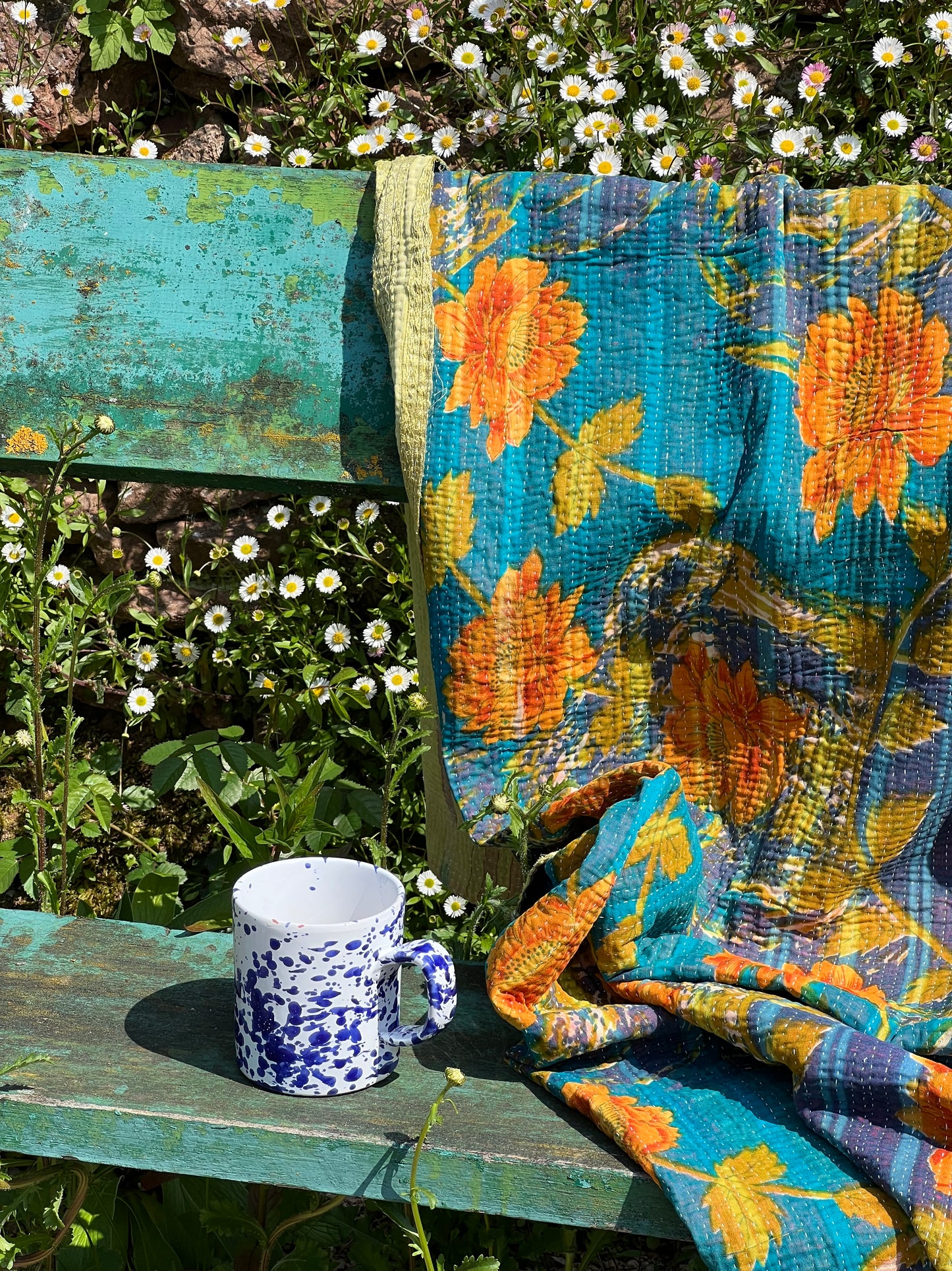 Kantha Quilt ~ Marigold