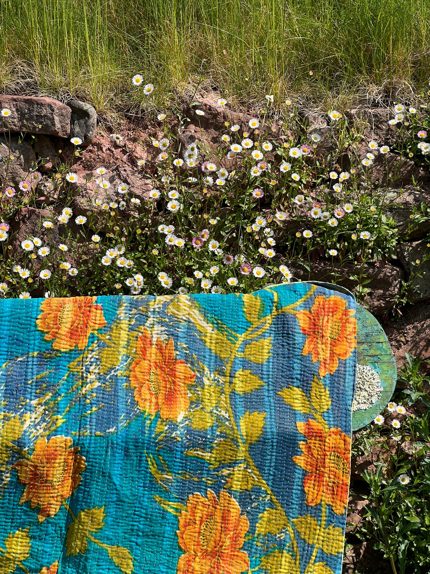 Kantha Quilt ~ Marigold