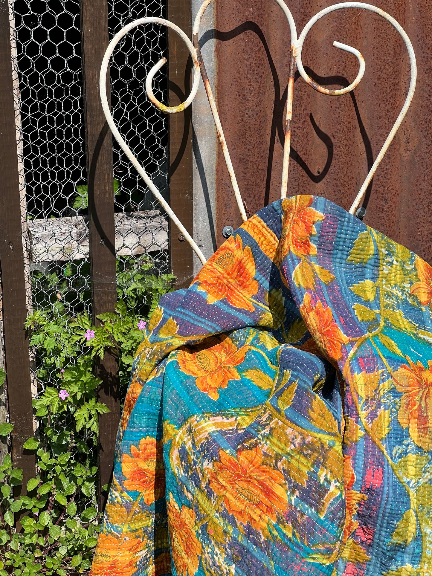 Kantha Quilt ~ Marigold