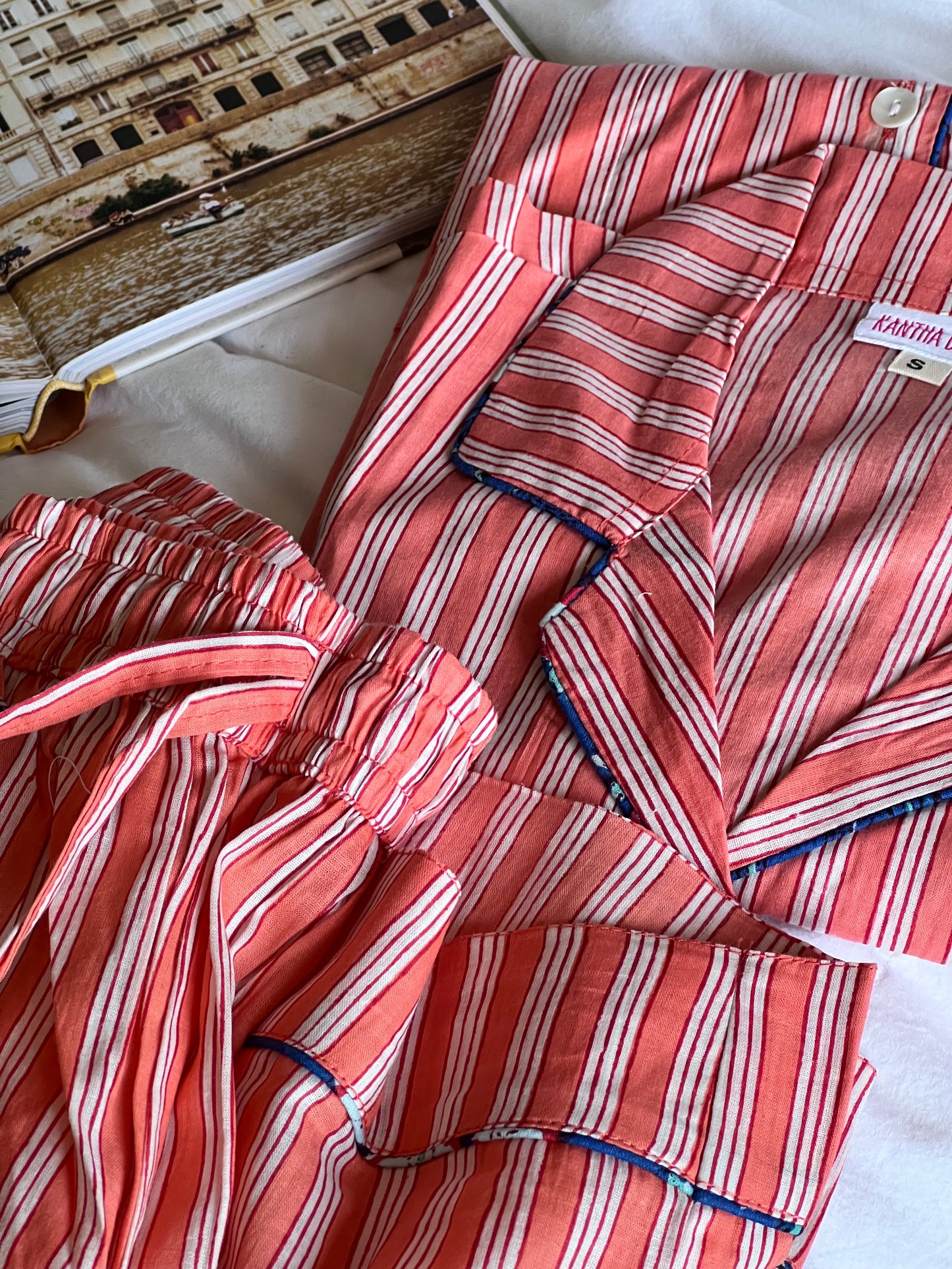 Pyjama Shortie Set ~ Bella ~ Peachy Tangerine
