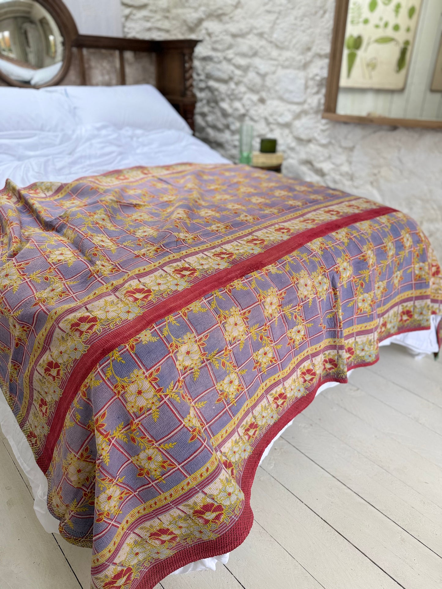 Kantha Quilt ~ Ruby Lavender