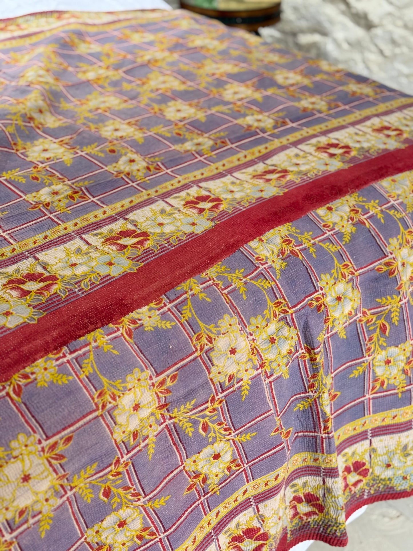 Kantha Quilt ~ Ruby Lavender