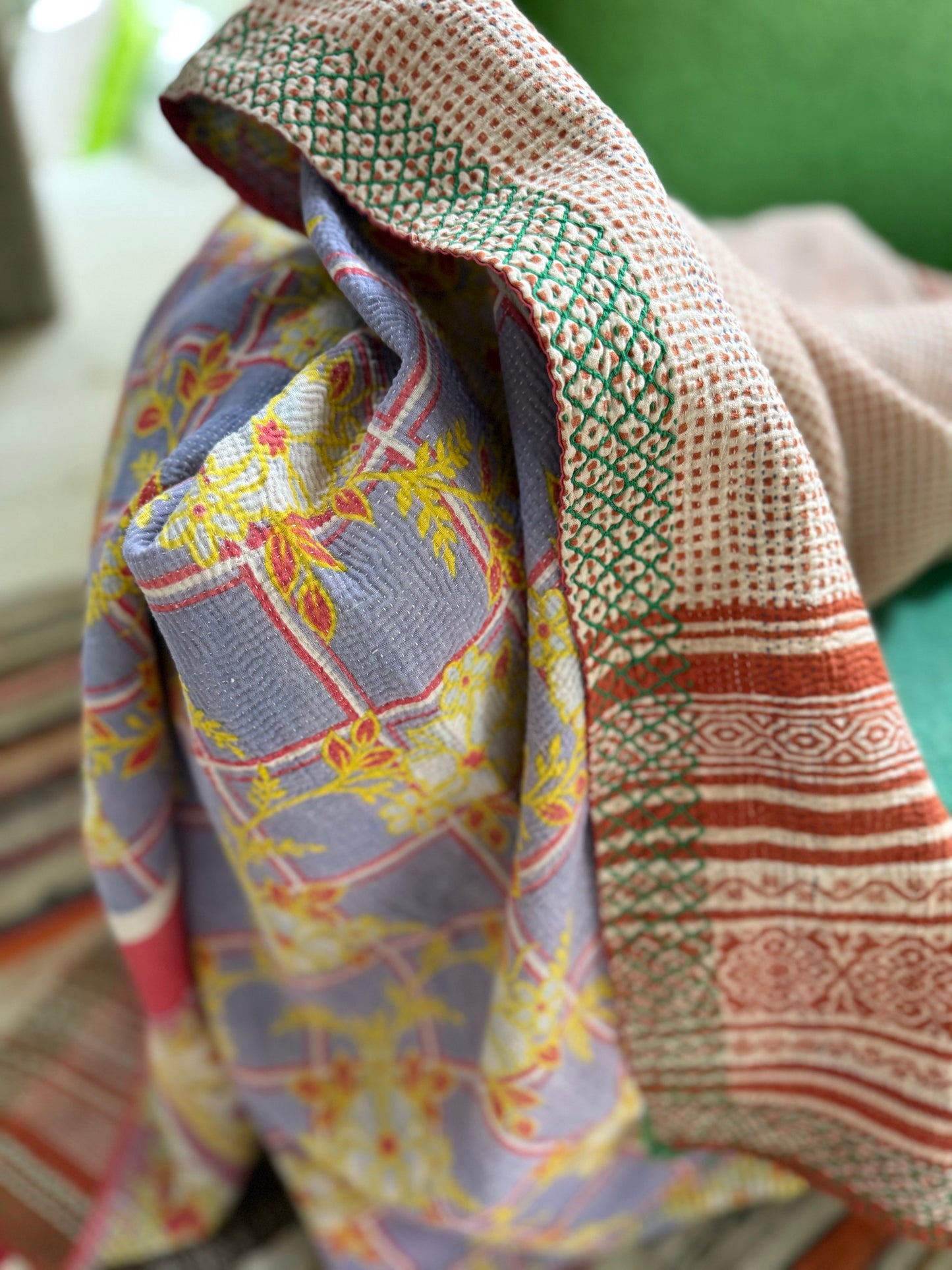 Kantha Quilt ~ Ruby Lavender