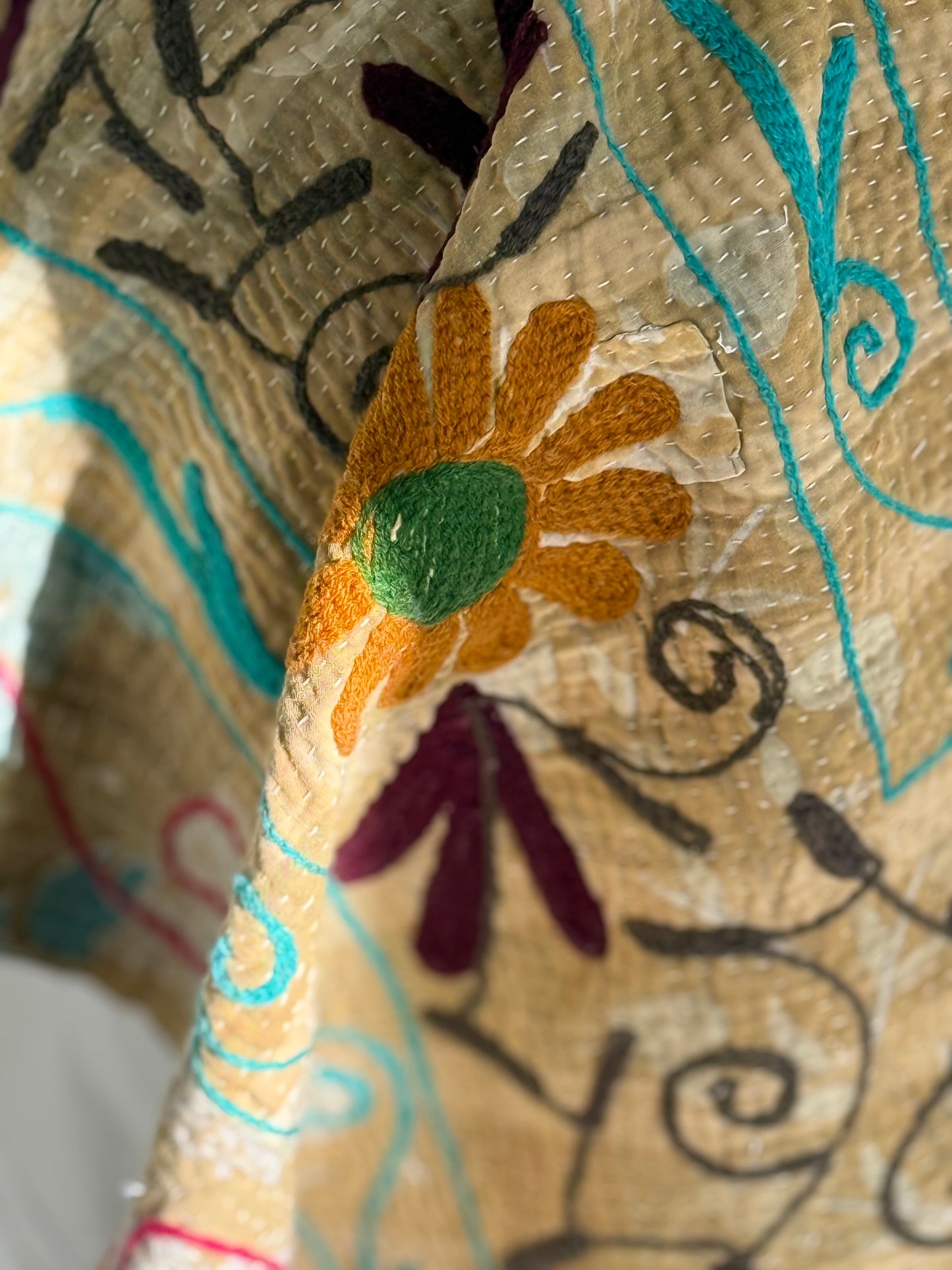 SUZANI Kantha Quilt ~ Alice