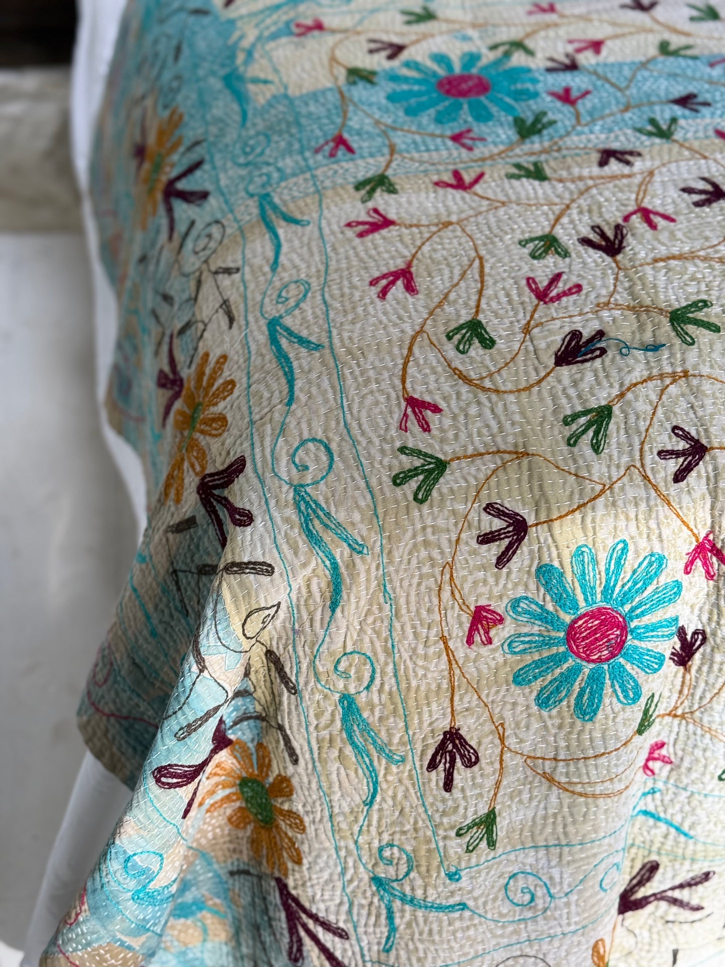 SUZANI Kantha Quilt ~ Alice