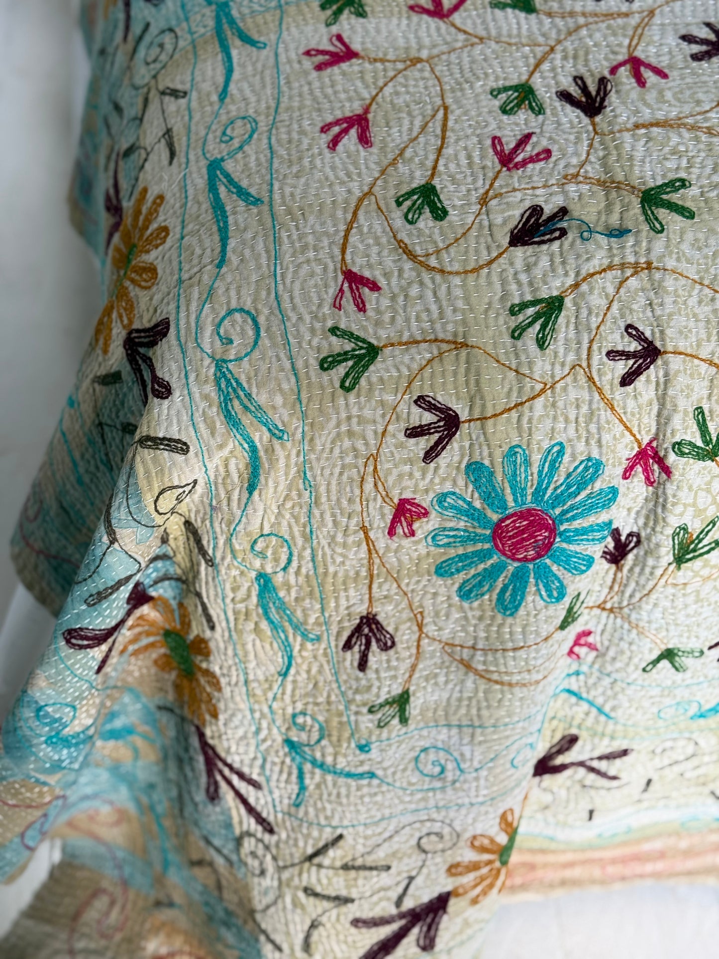SUZANI Kantha Quilt ~ Alice