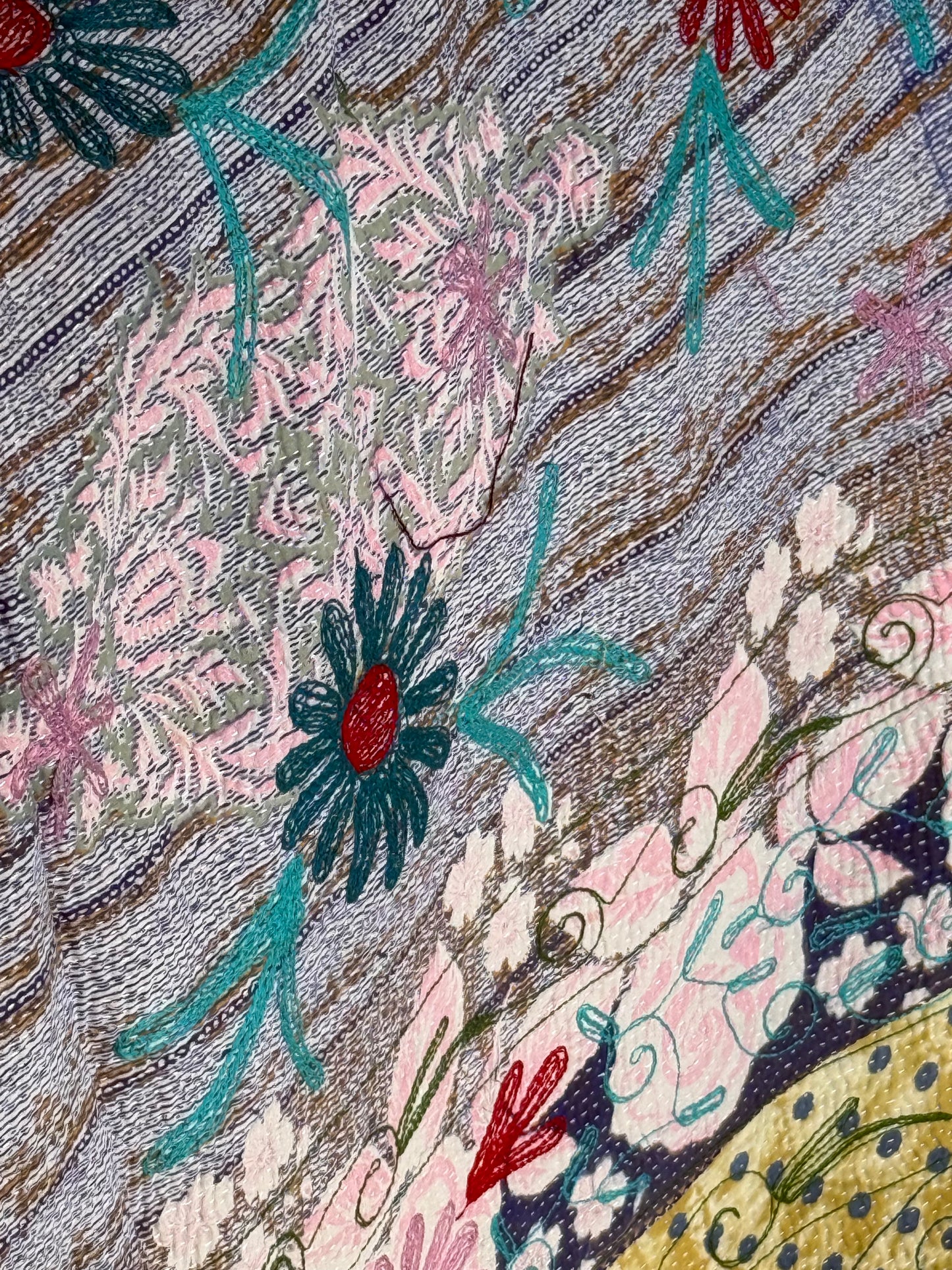 SUZANI Kantha Quilt ~ Agatha