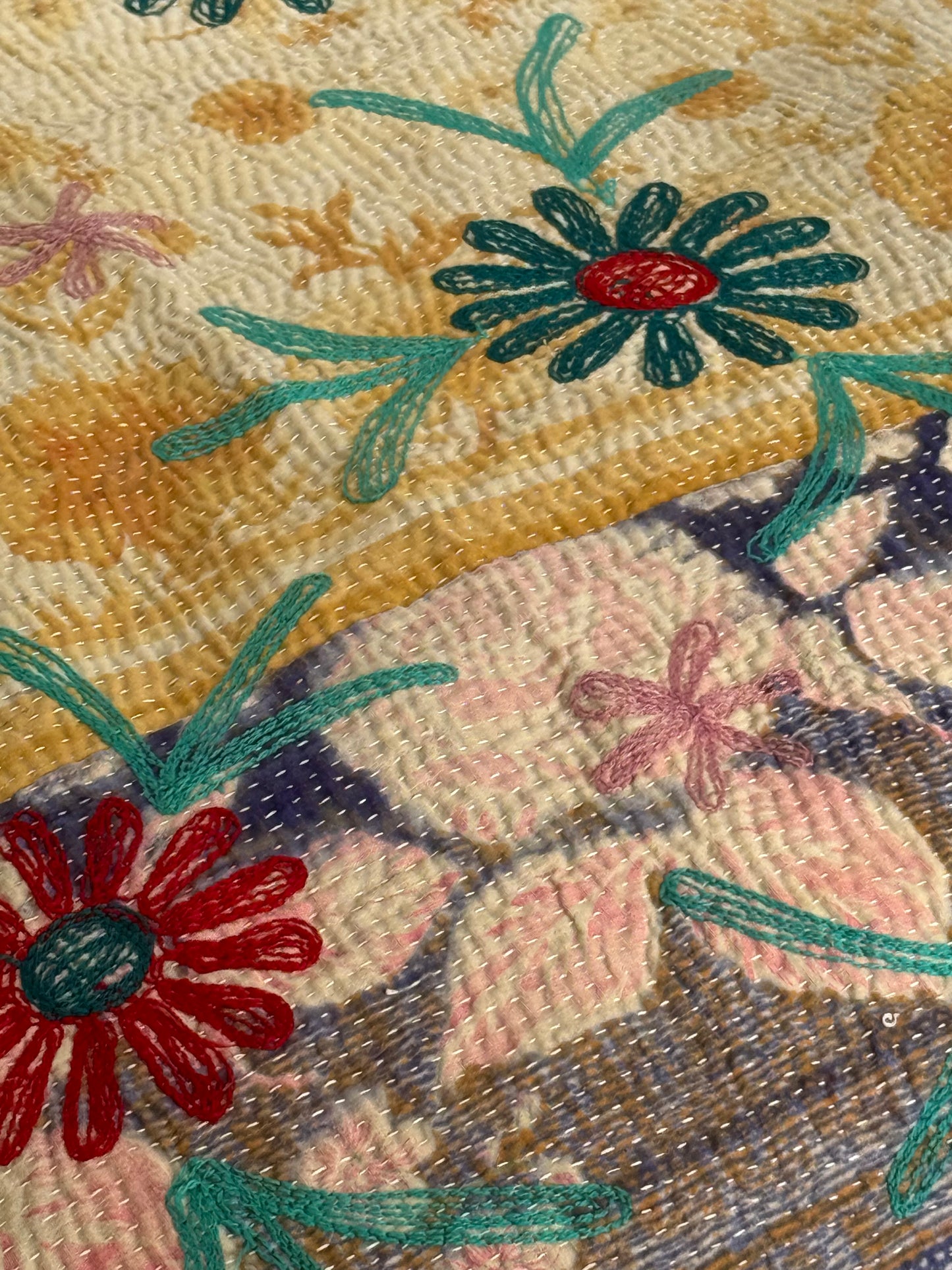 SUZANI Kantha Quilt ~ Agatha