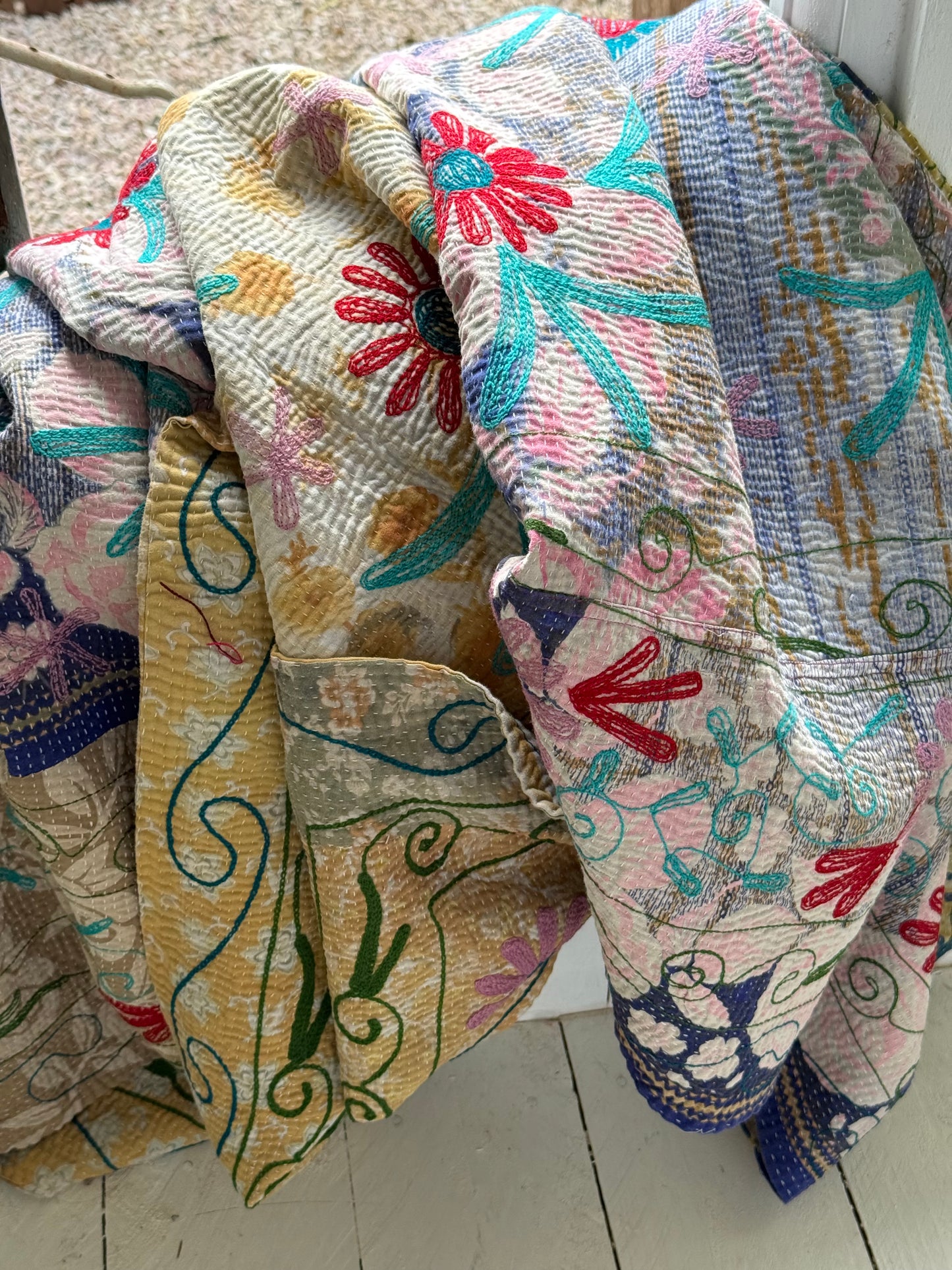 SUZANI Kantha Quilt ~ Agatha