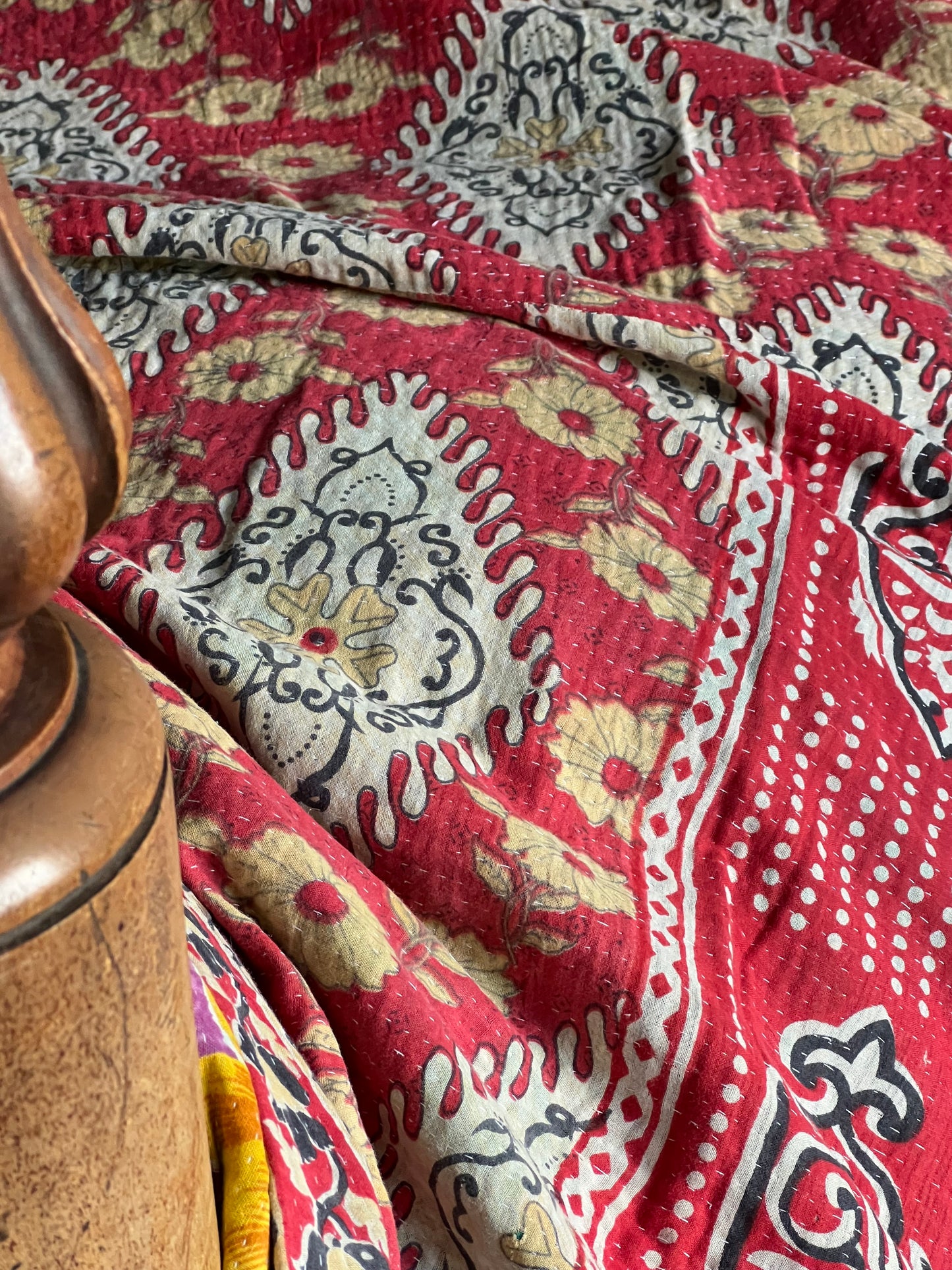 Kantha Quilt ~ Scarlett Palm