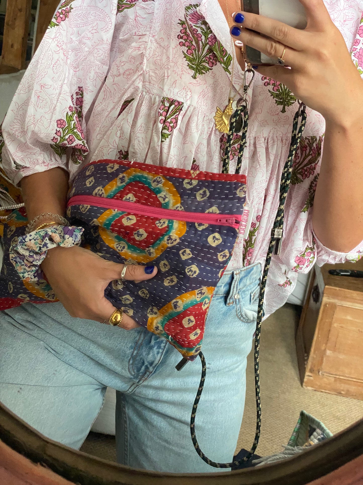 Beauty Bag ~ Kantha Pouch Pocket ~ Every Day Pouch