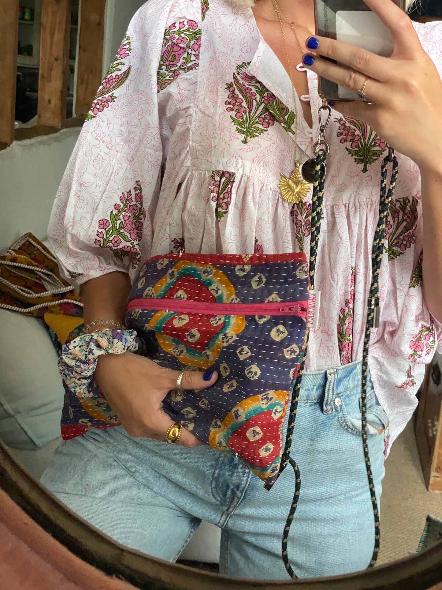 Beauty Bag ~ Kantha Pouch Pocket ~ Every Day Pouch