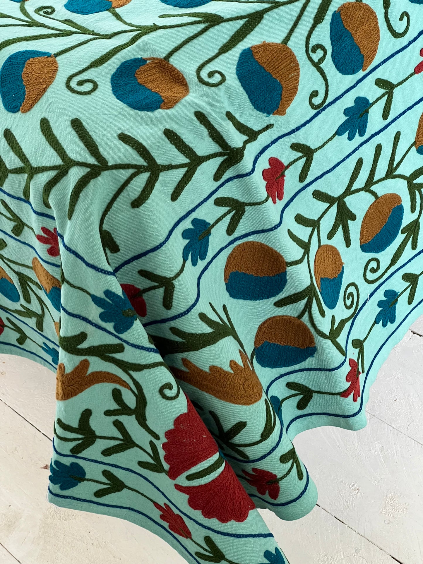 Cotton Suzani ~ Aqua