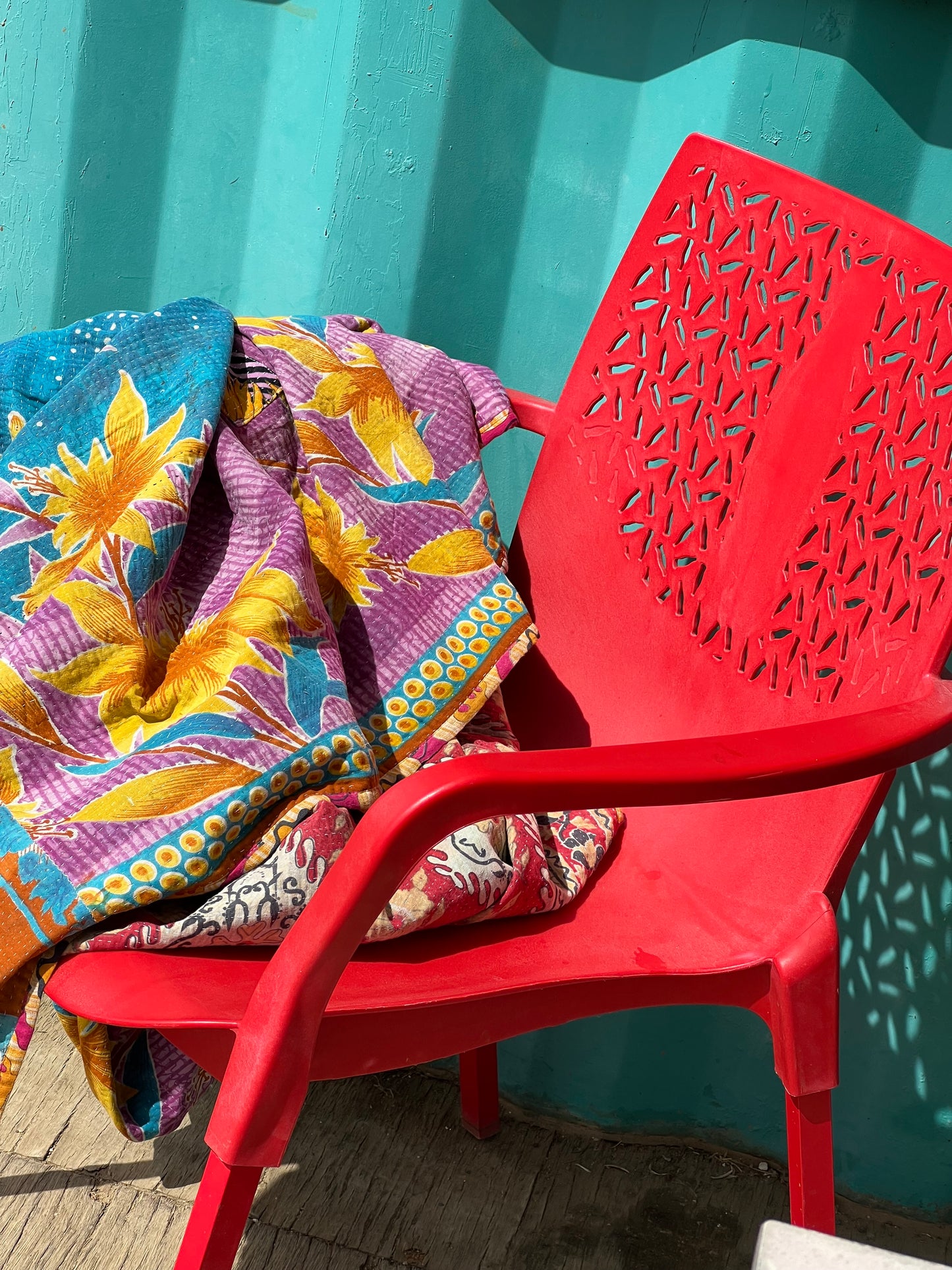 Kantha Quilt ~ Scarlett Palm