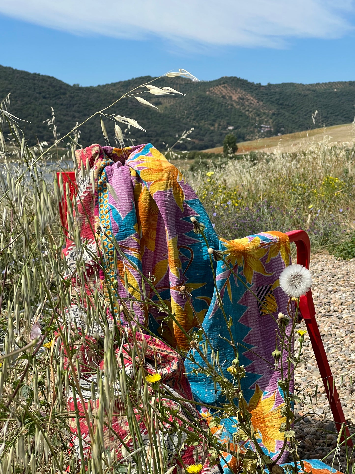 Kantha Quilt ~ Scarlett Palm