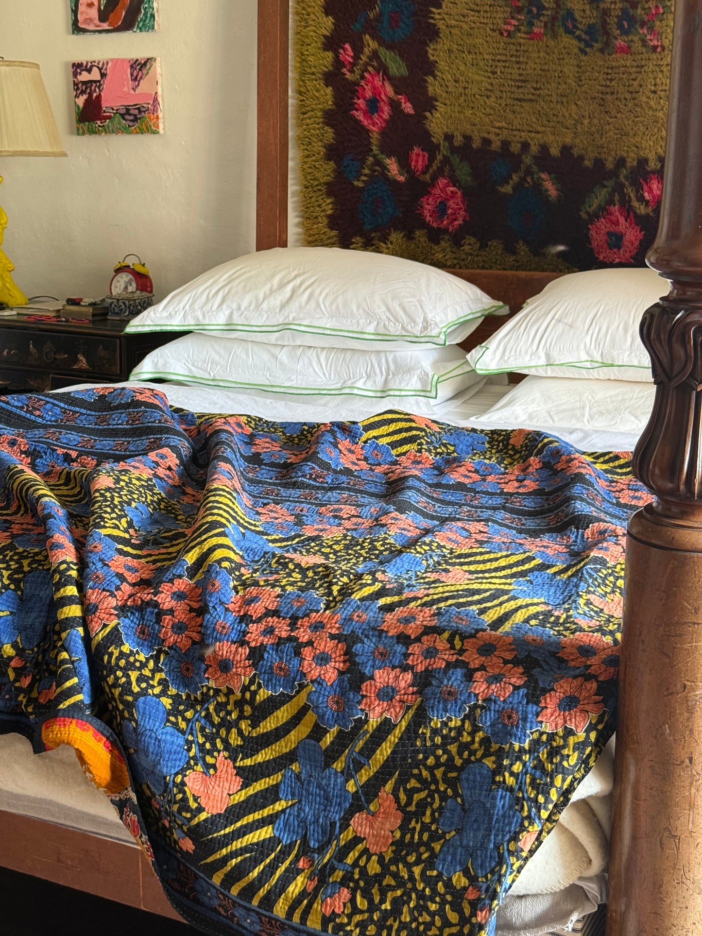 Kantha Quilt ~ Indigo
