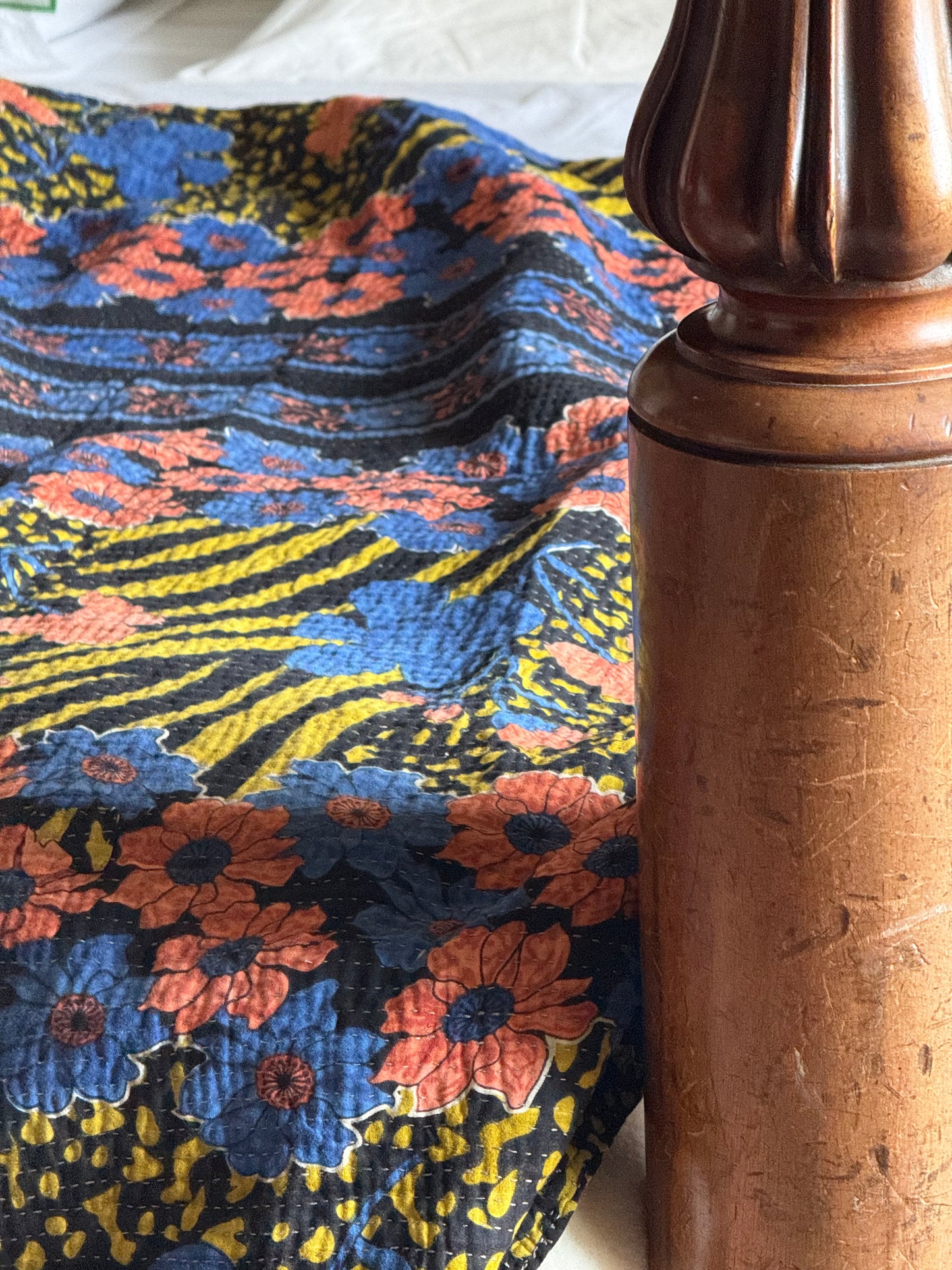 Kantha Quilt ~ Indigo