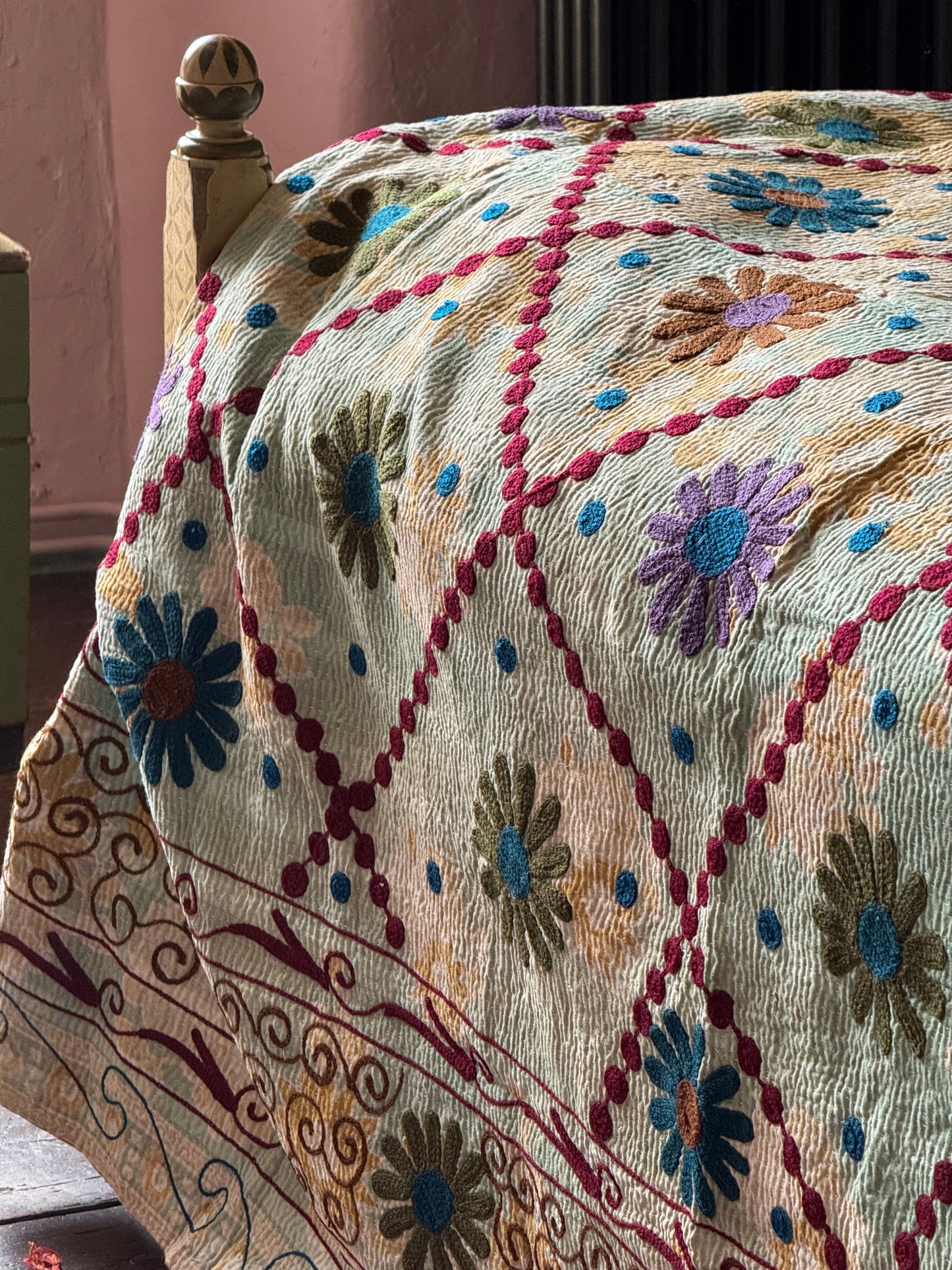 SUZANI Kantha Quilt ~ Cleo