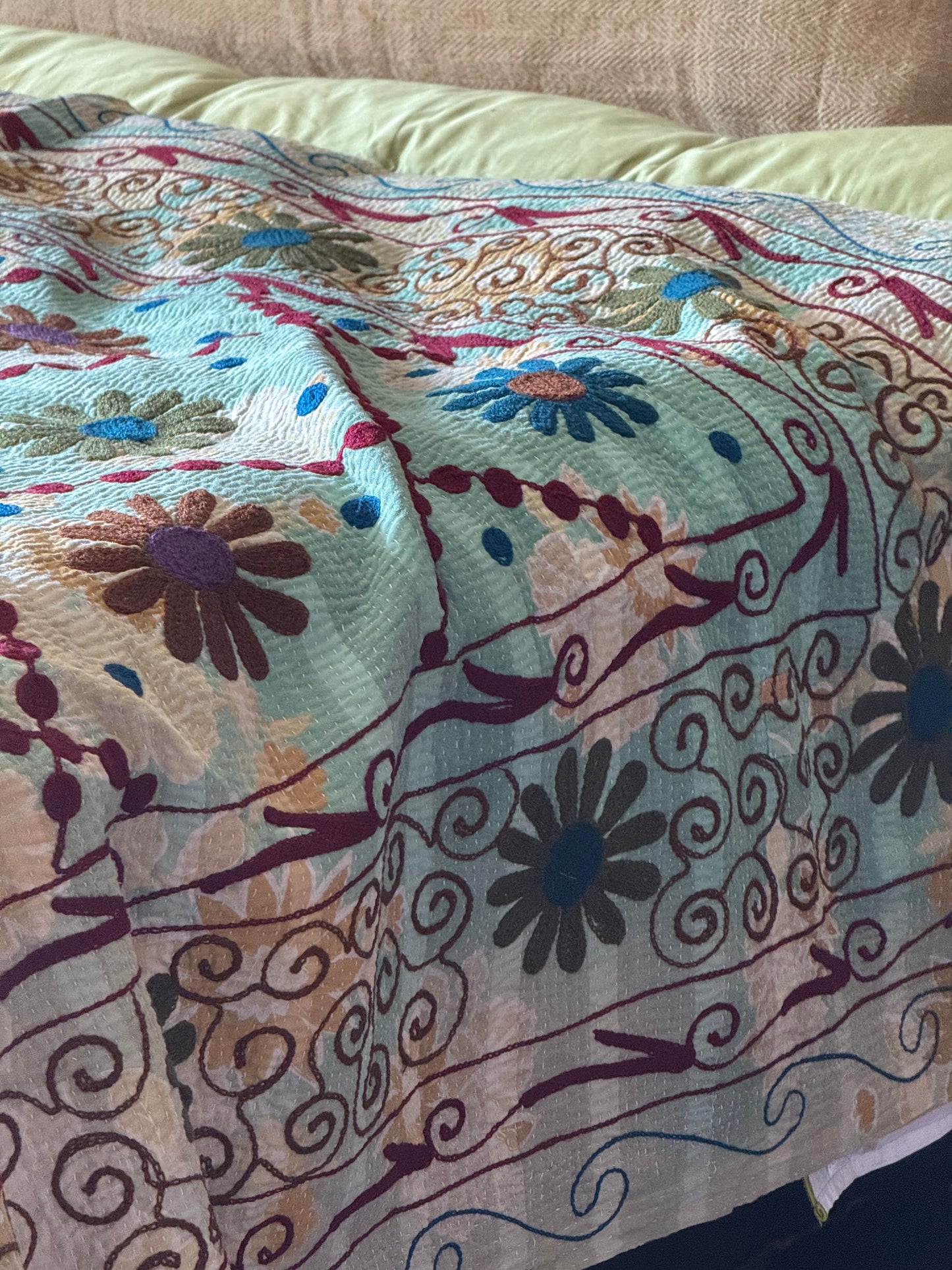 SUZANI Kantha Quilt ~ Cleo