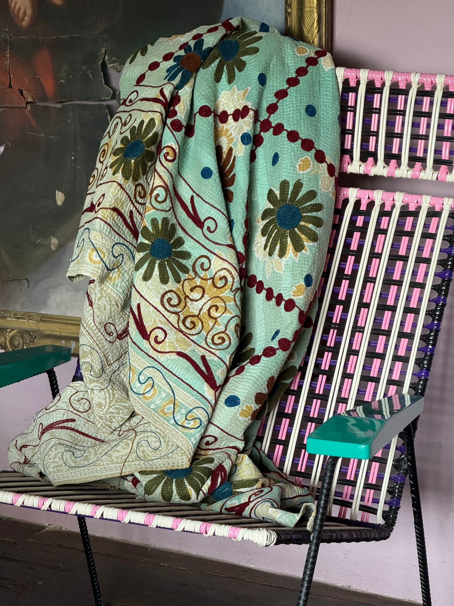 SUZANI Kantha Quilt ~ Cleo