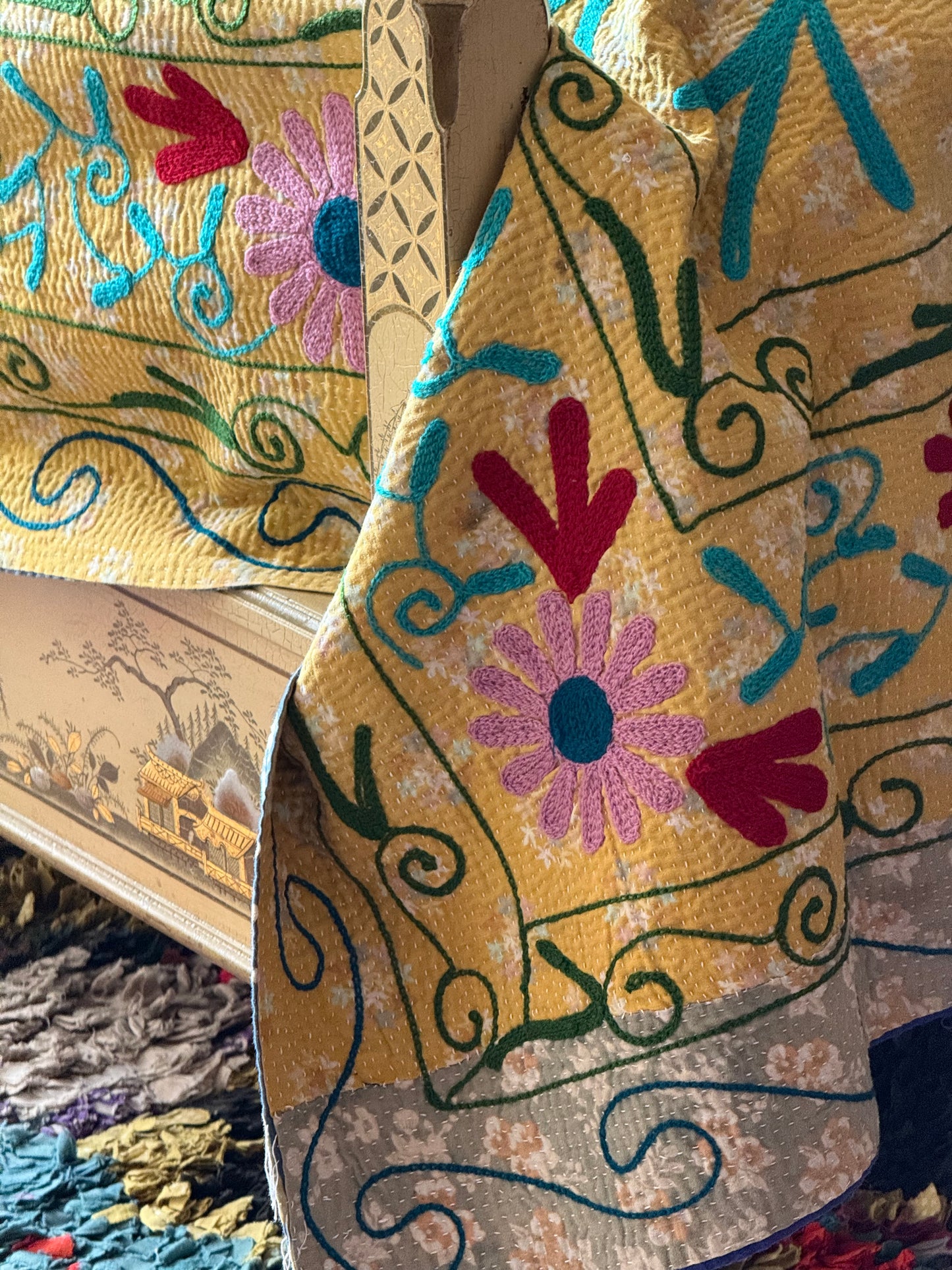 SUZANI Kantha Quilt ~ Agatha