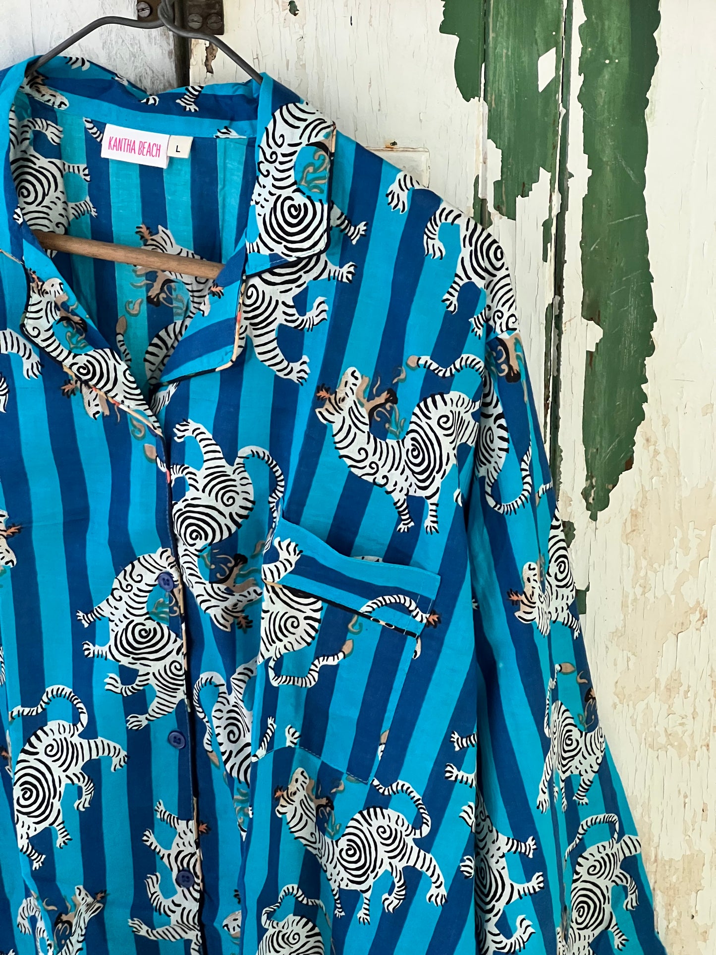 PYJAMAS ~ Tiger Tiger ~ Cobalt Cool