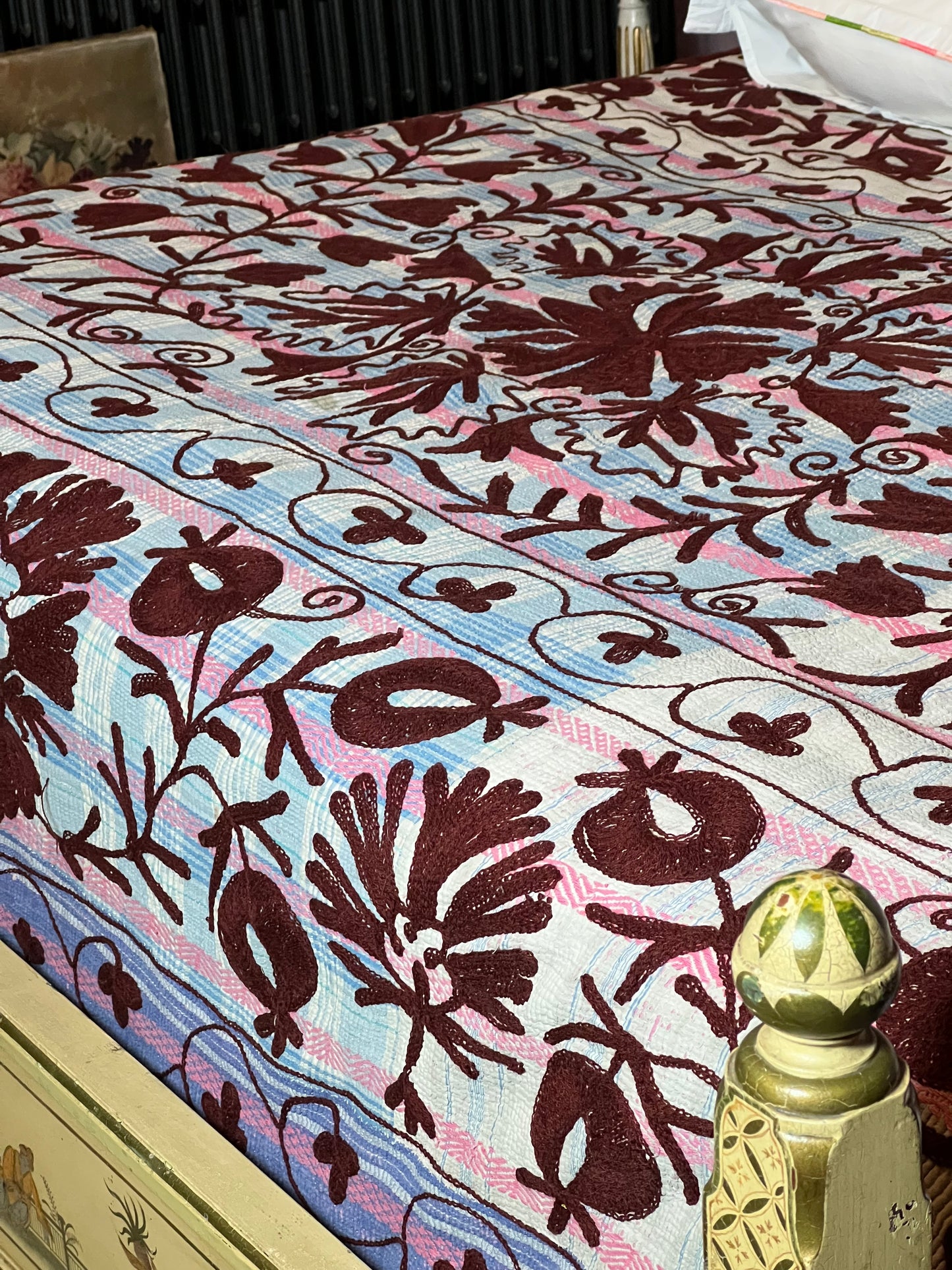 SUZANI Kantha Quilt ~ Mulberry