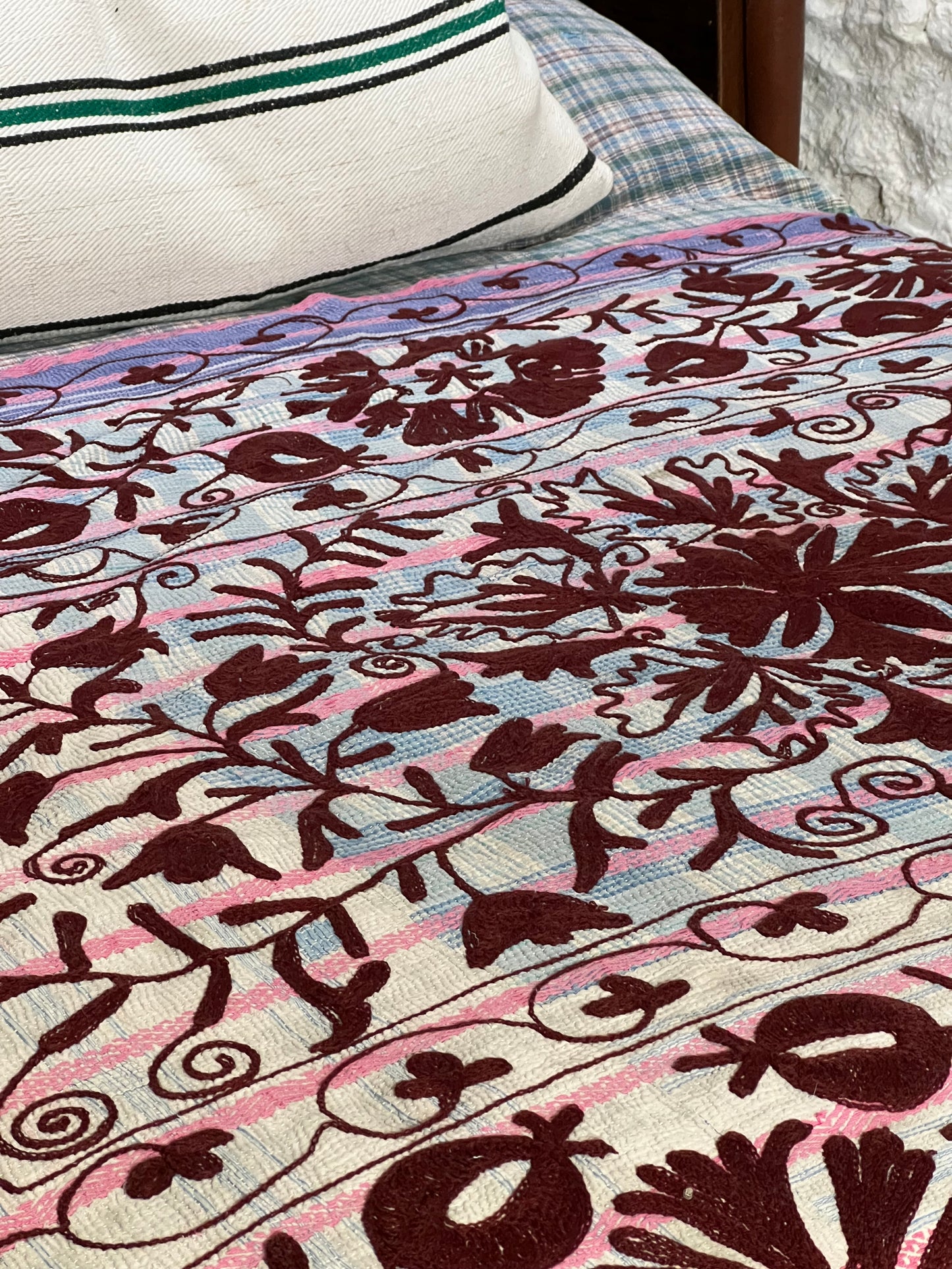 SUZANI Kantha Quilt ~ Mulberry