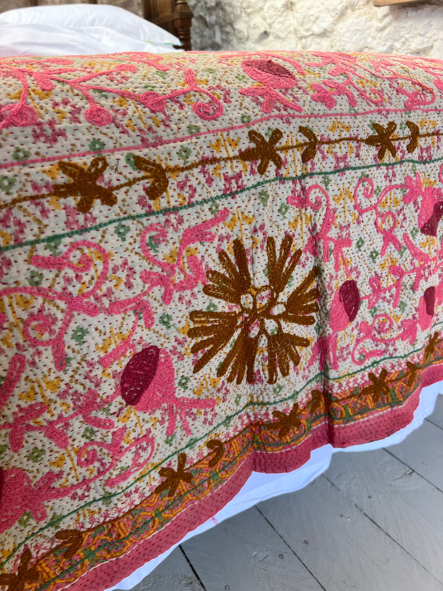 SUZANI Kantha Quilt ~ Posey