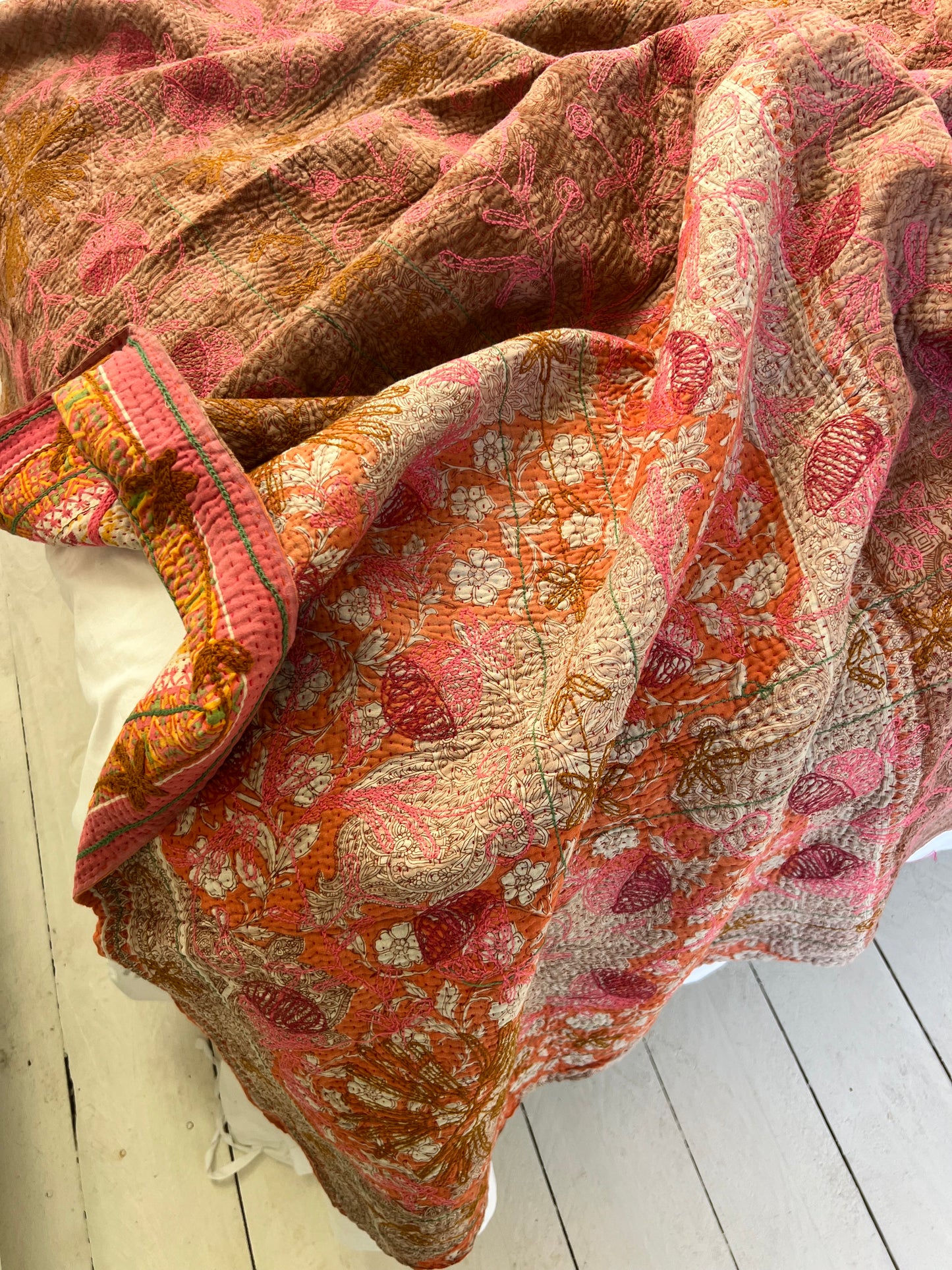 SUZANI Kantha Quilt ~ Posey