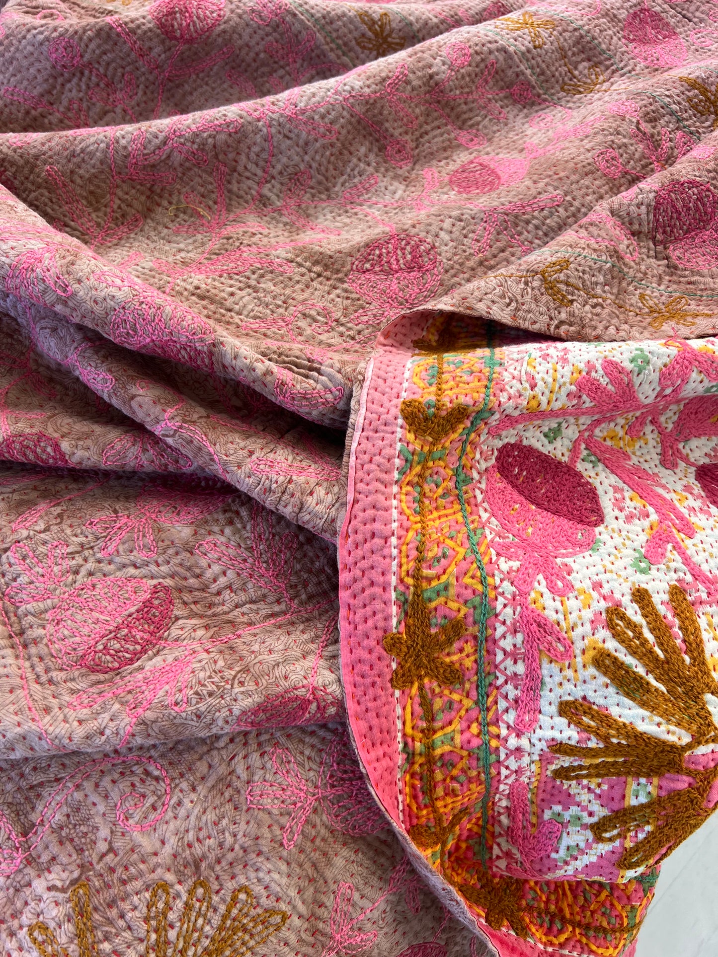 SUZANI Kantha Quilt ~ Posey