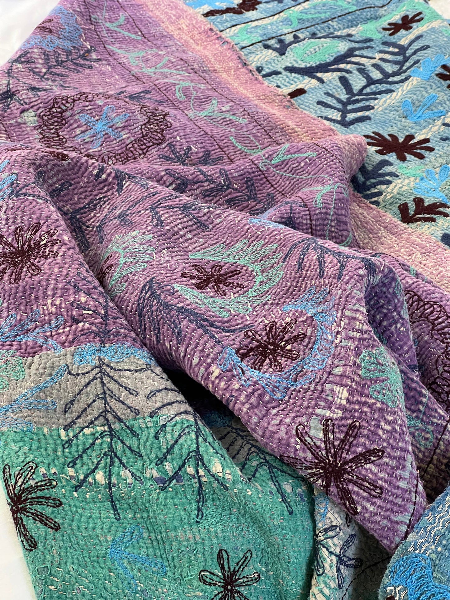 SUZANI Kantha Quilt ~ Eliza