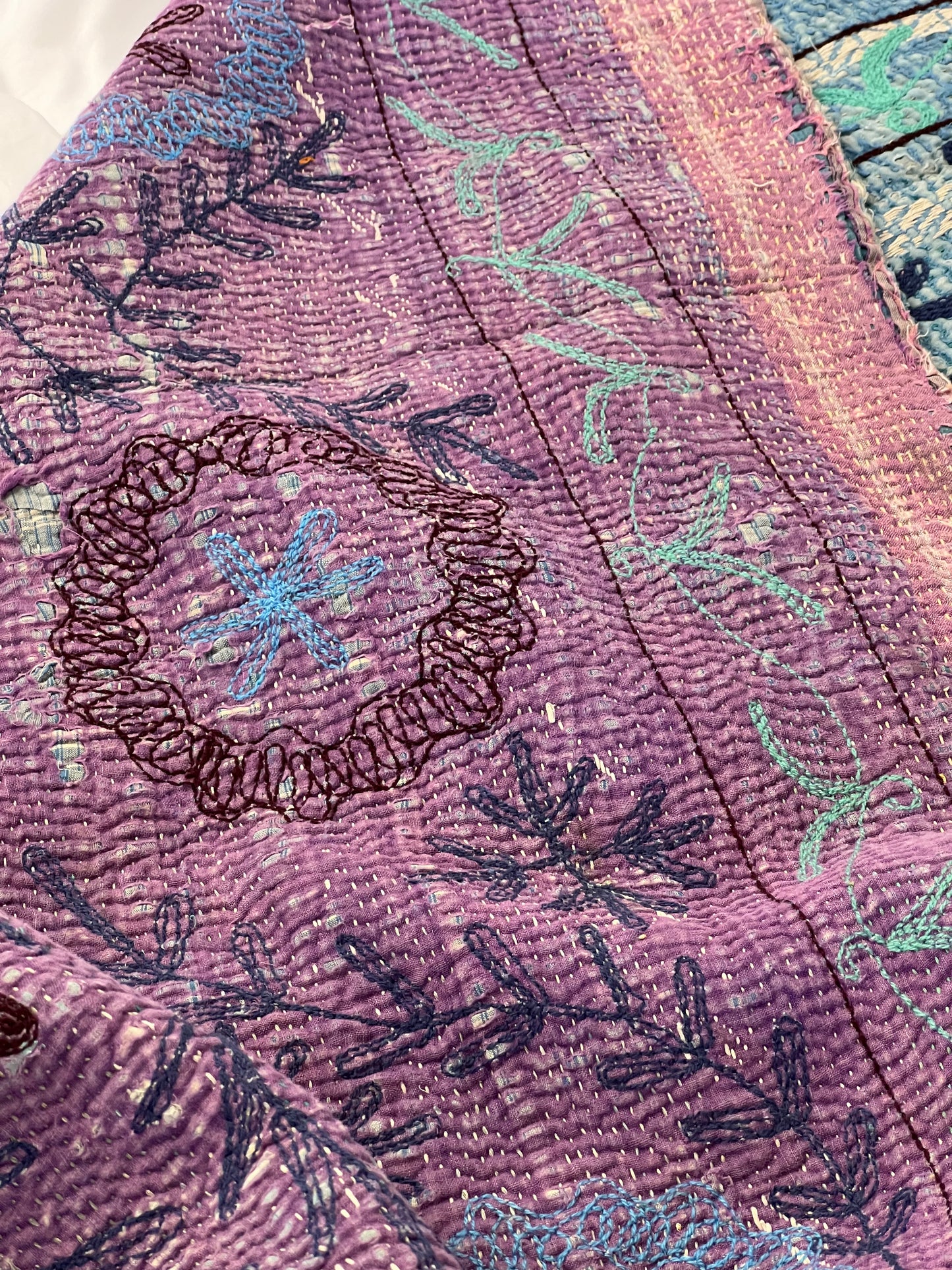 SUZANI Kantha Quilt ~ Eliza