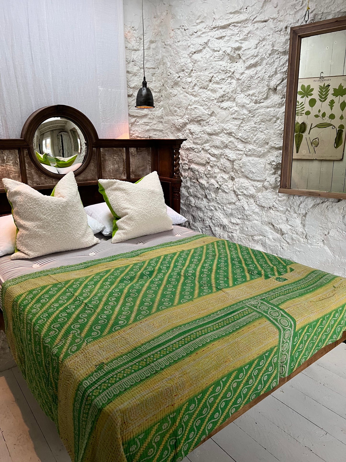 Kantha Quilt ~ Daffodil