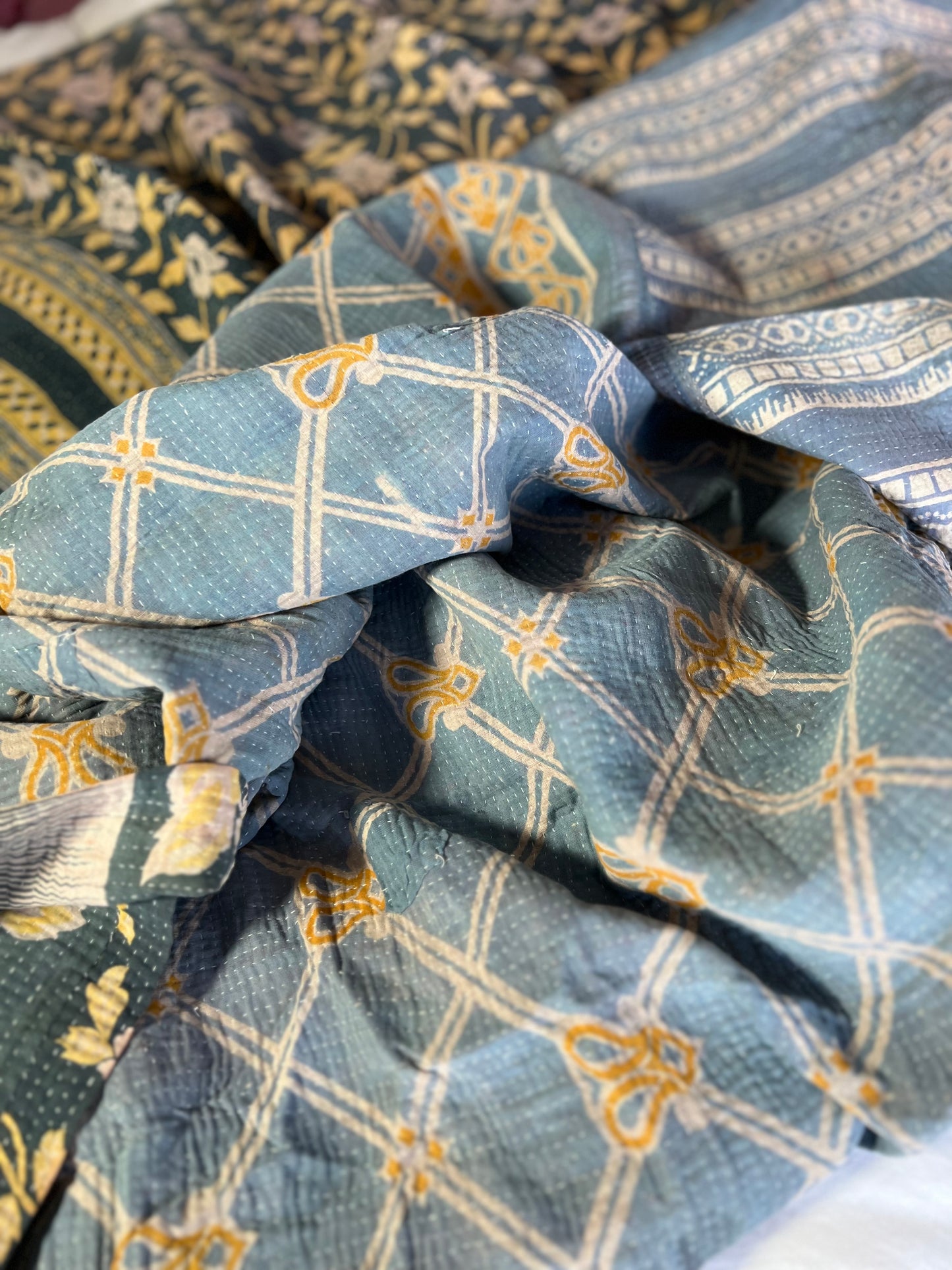 Kantha Quilt ~ Old Rose