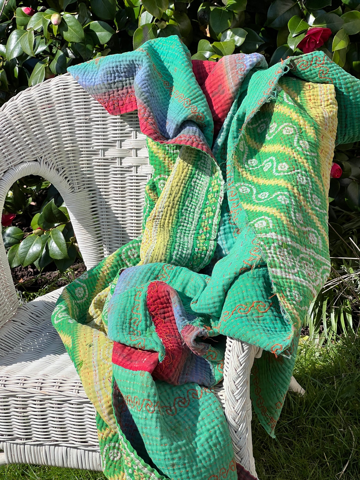 Kantha Quilt ~ Daffodil