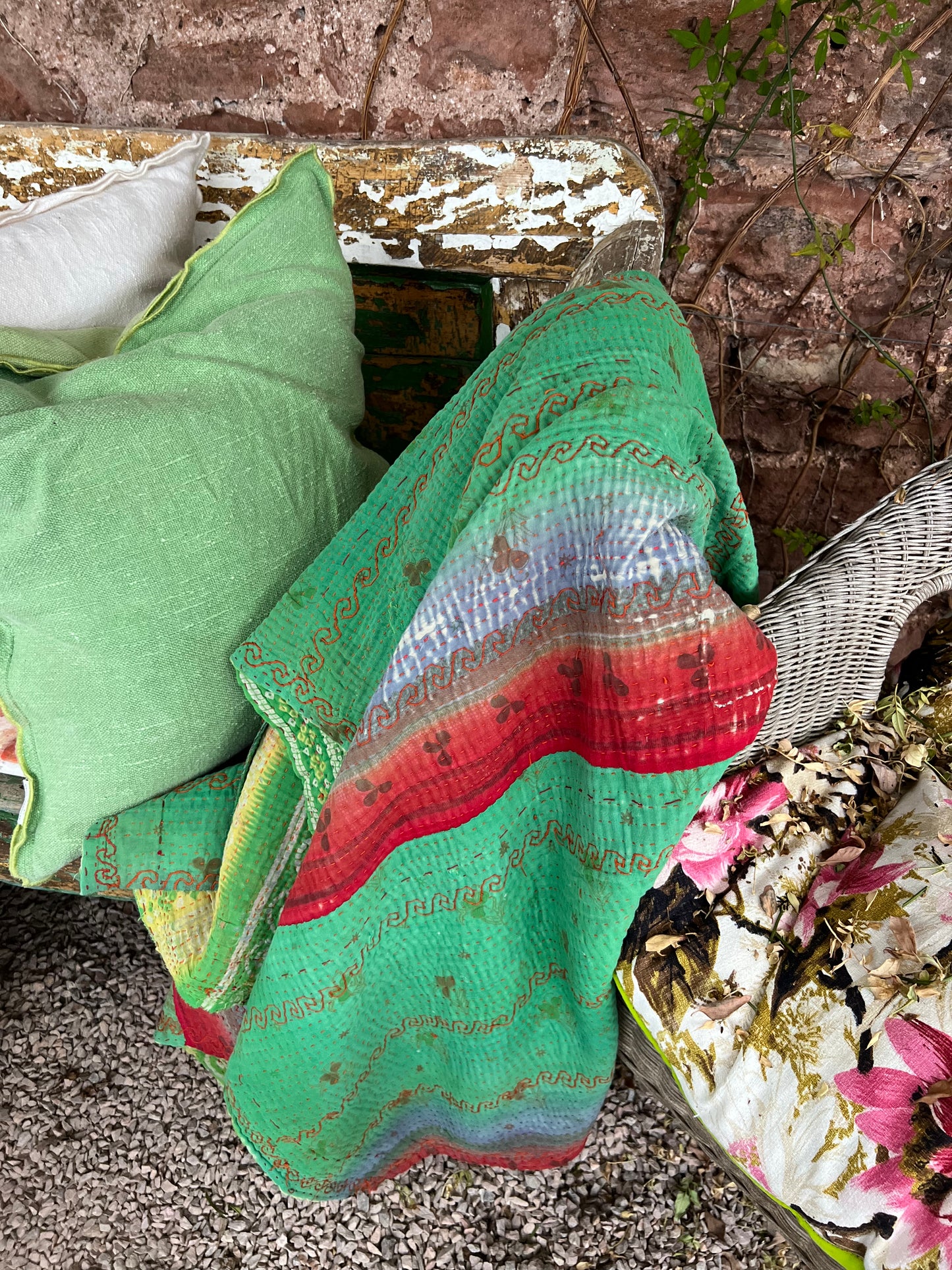 Kantha Quilt ~ Daffodil