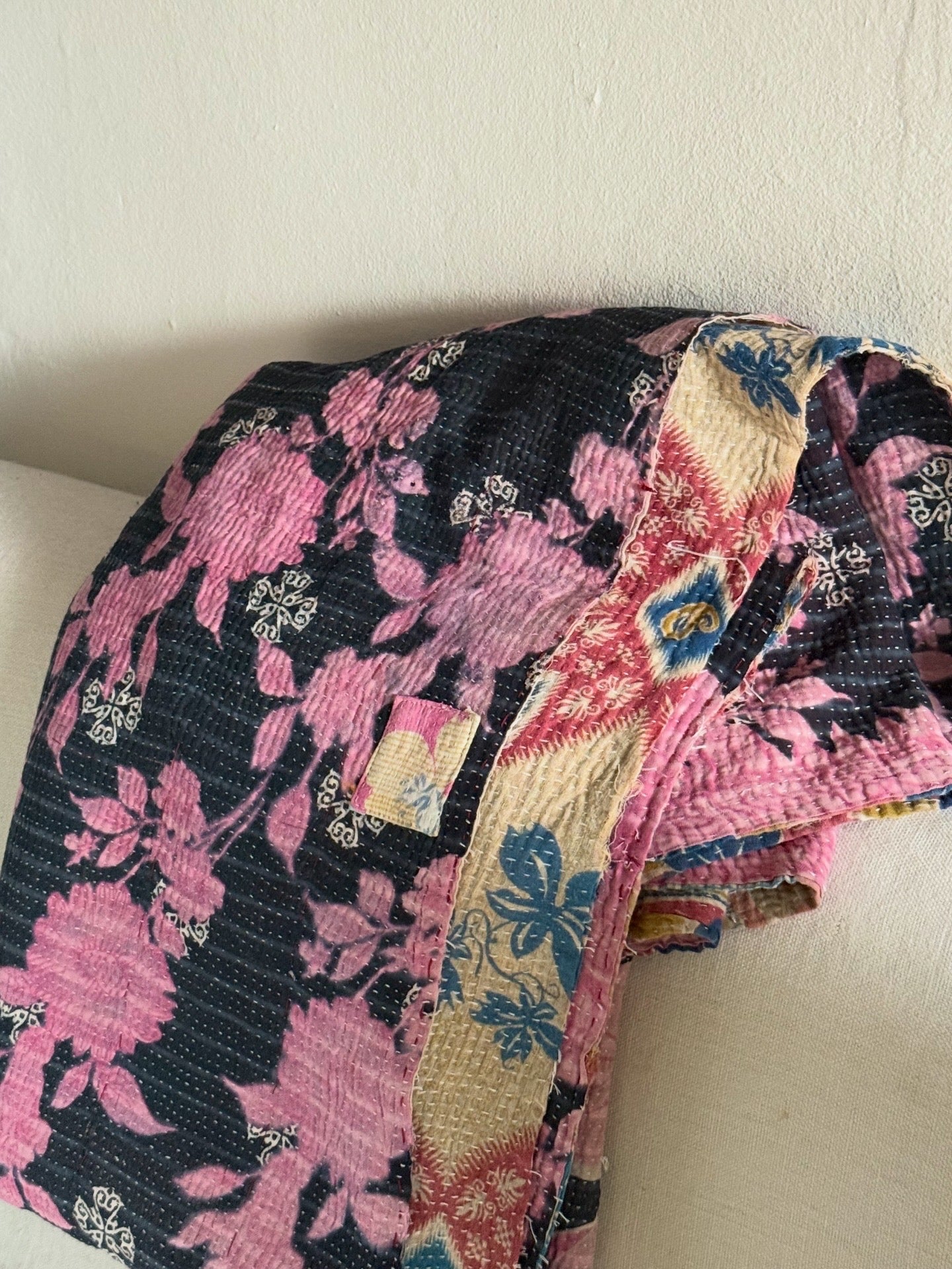 Kantha Quilt ~ Indie Pink