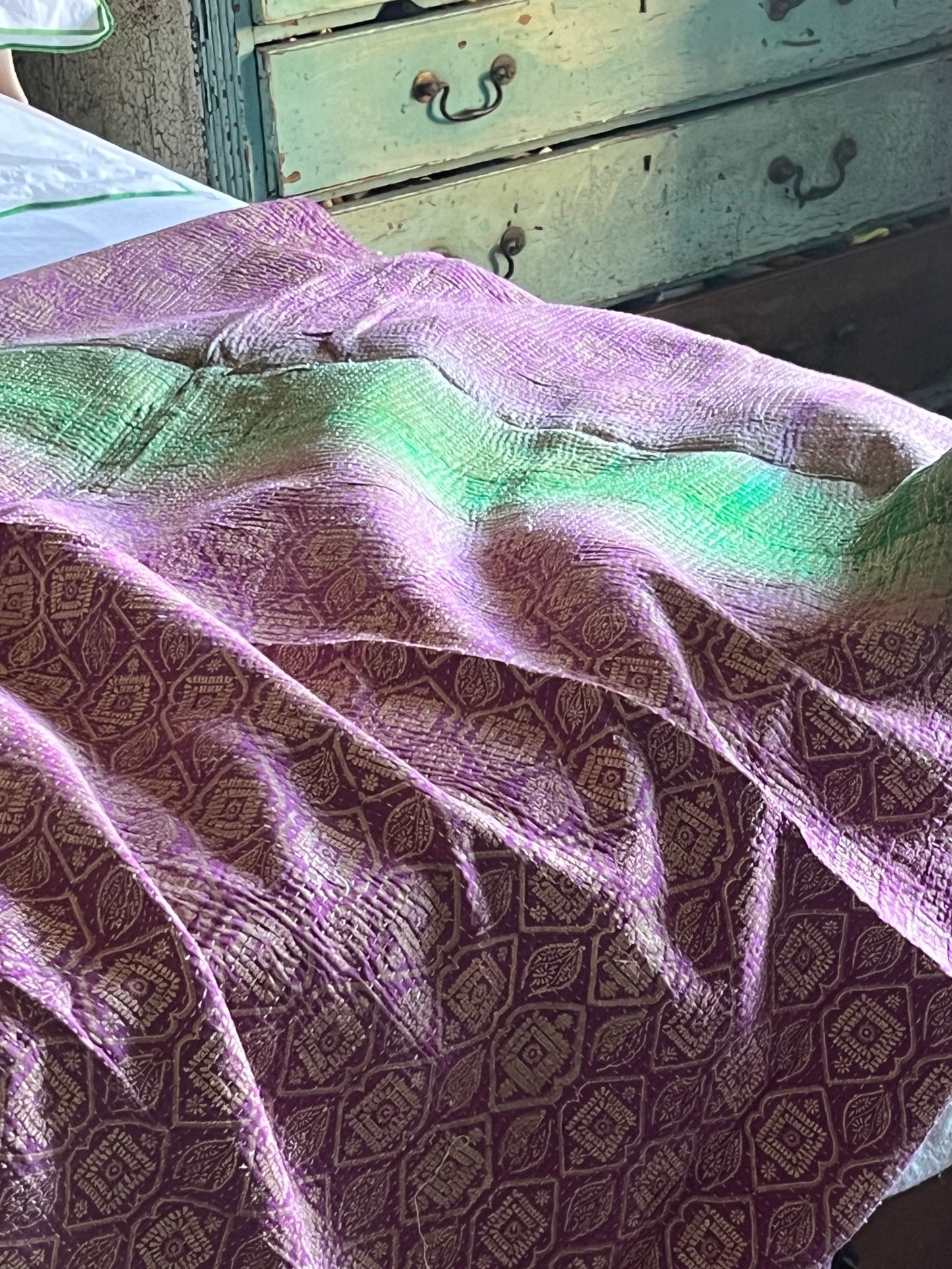 Kantha Quilt ~ Magenta