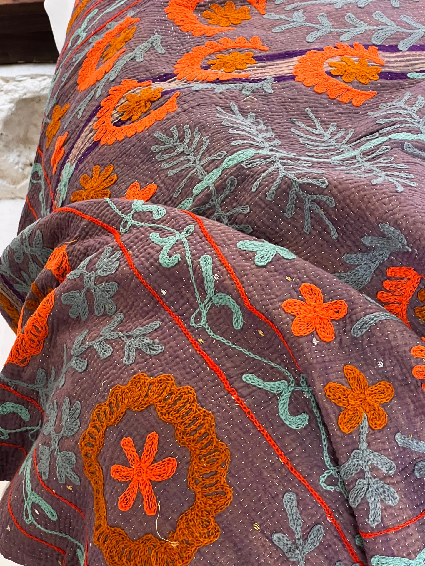 SUZANI Kantha Quilt ~ Maeve