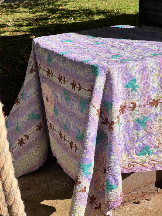 SUZANI Kantha Quilt ~ Lavender