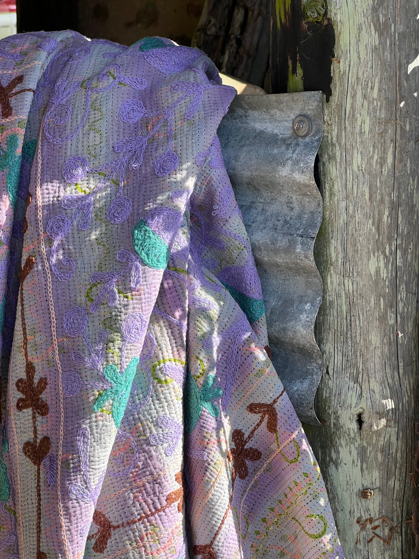 SUZANI Kantha Quilt ~ Lavender