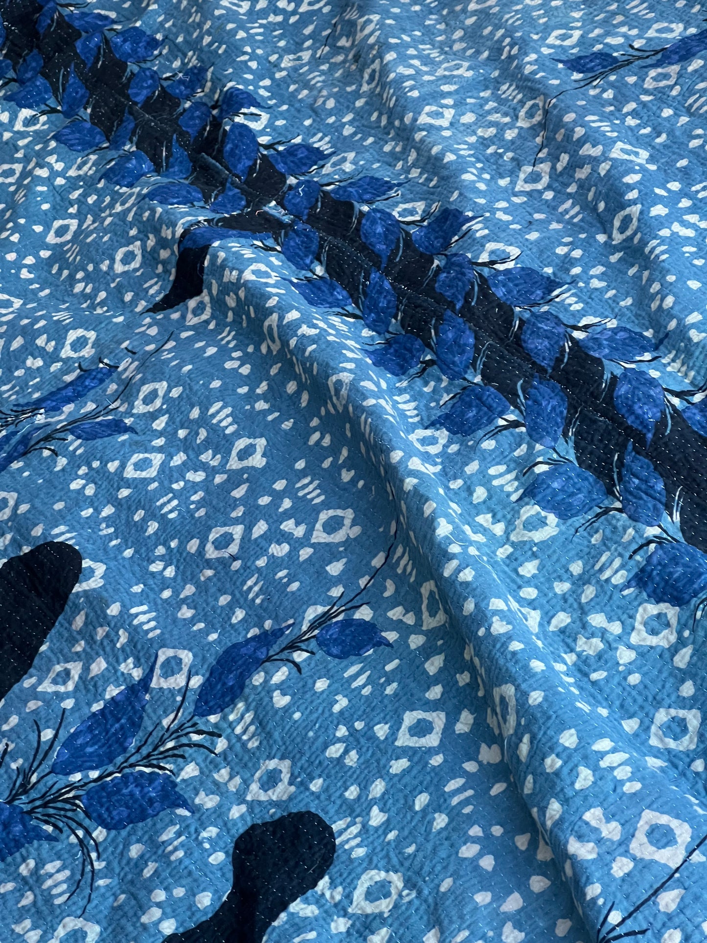 Kantha Quilt ~ indigo Batik