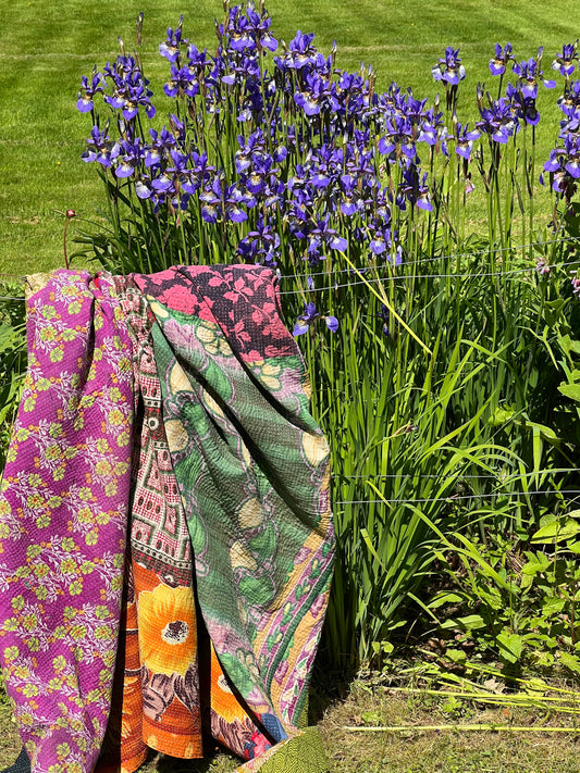 Kantha Quilt ~ Secret Garden