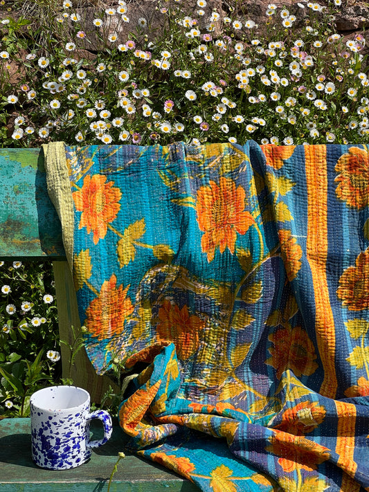 Kantha Quilt ~ Marigold