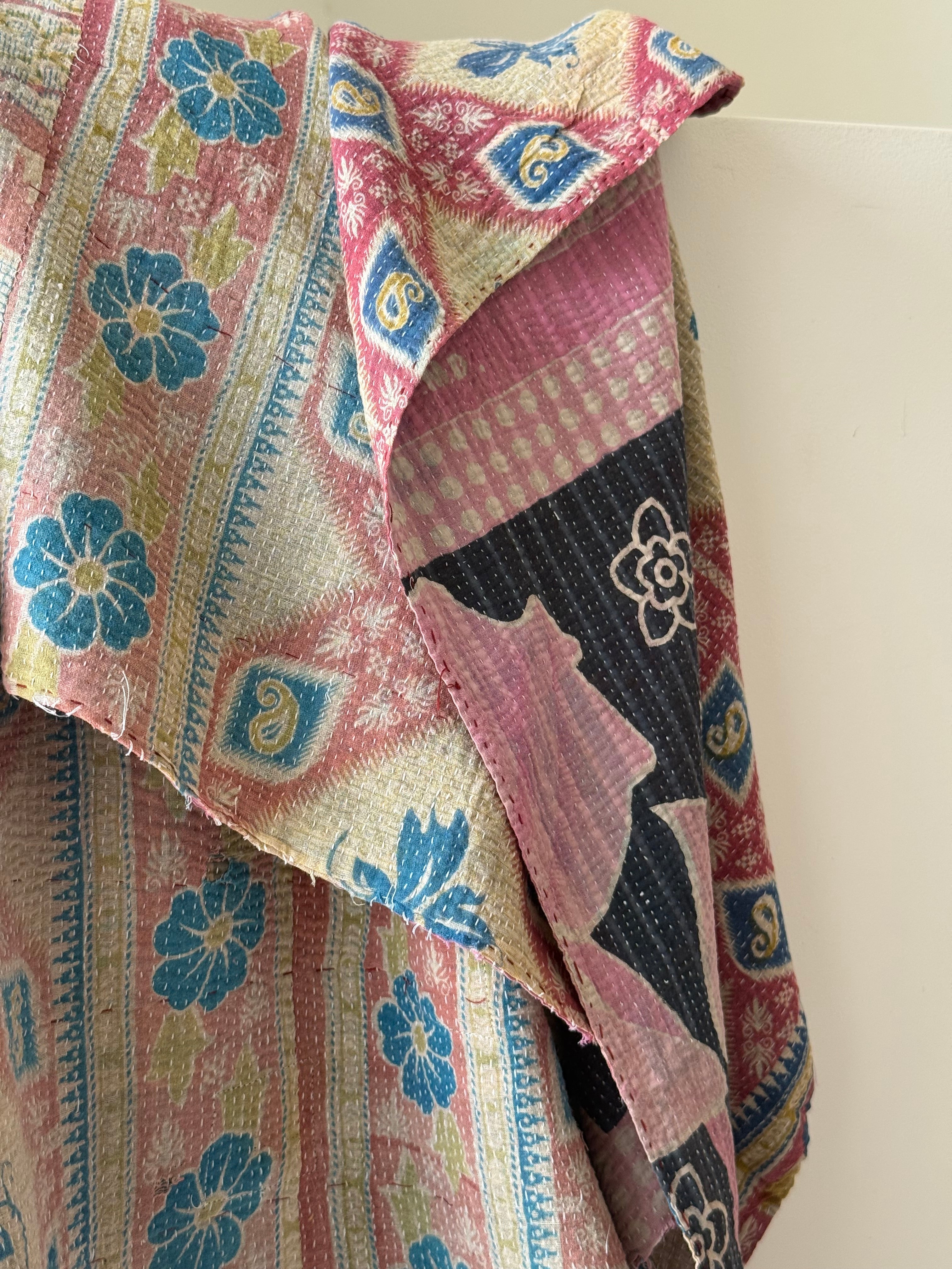 Kantha Quilt ~ Indie Pink